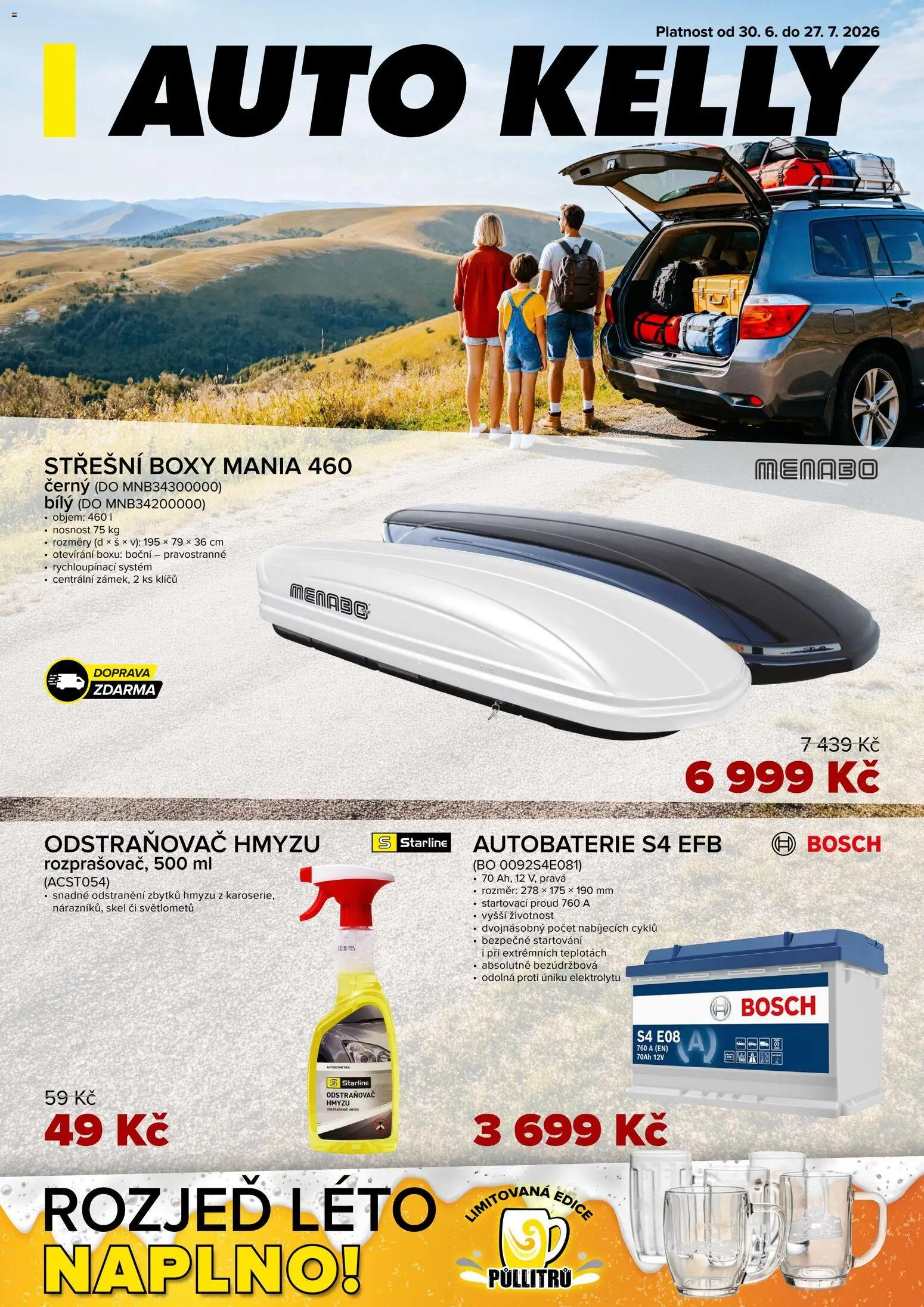 Auto Kelly leták od 30.06.2026 | Strana: 1 | Produkty: Autobaterie