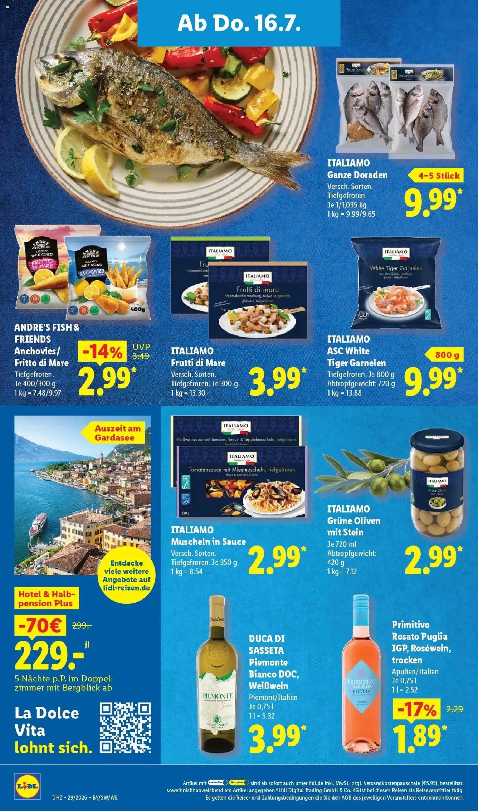 Lidl Prospekt Hof-innenstadt – gültig ab 13.07.2026 | Seite: 58 | Produkte: Weißwein, Garnelen, Meeresfrüchte, Tiger garnelen