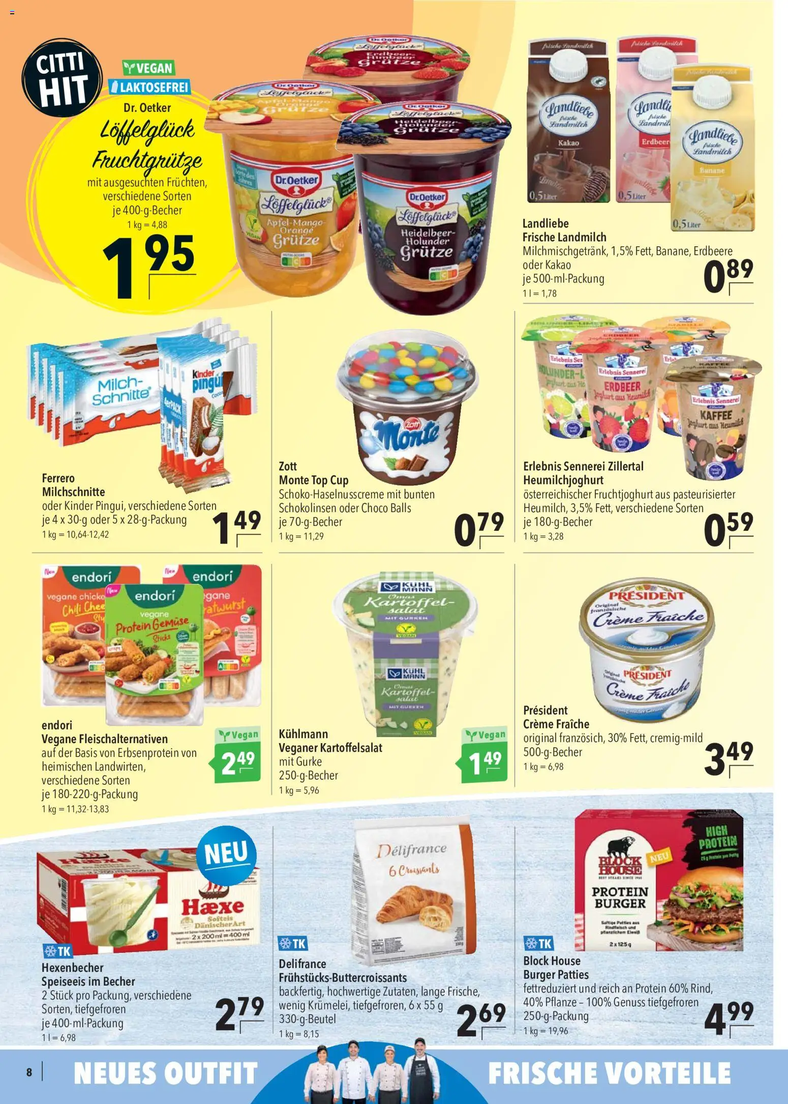 CITTI Markt Prospekt – gültig ab 12.08.2026 | Seite: 8 | Produkte: Milch, Fruchtjoghurt, Creme, Gemüse