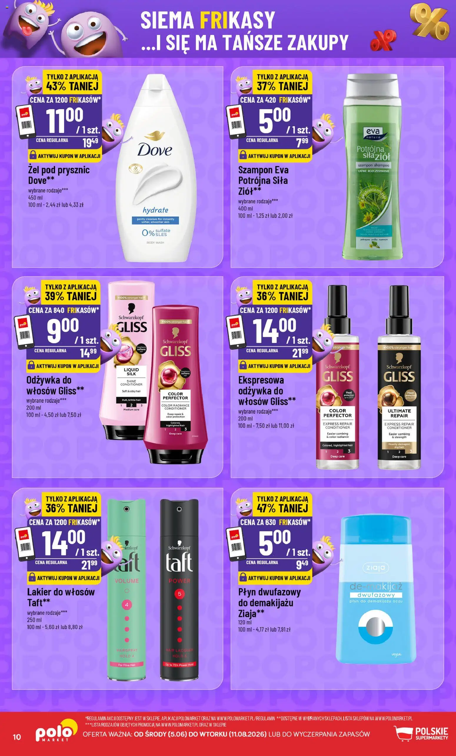 POLOmarket gazetka - Frikasowe Hity od 05.08.2026 | Strona: 10 | Produkty: Rozmaryn, Body, Lakier do włosów, Żel pod prysznic