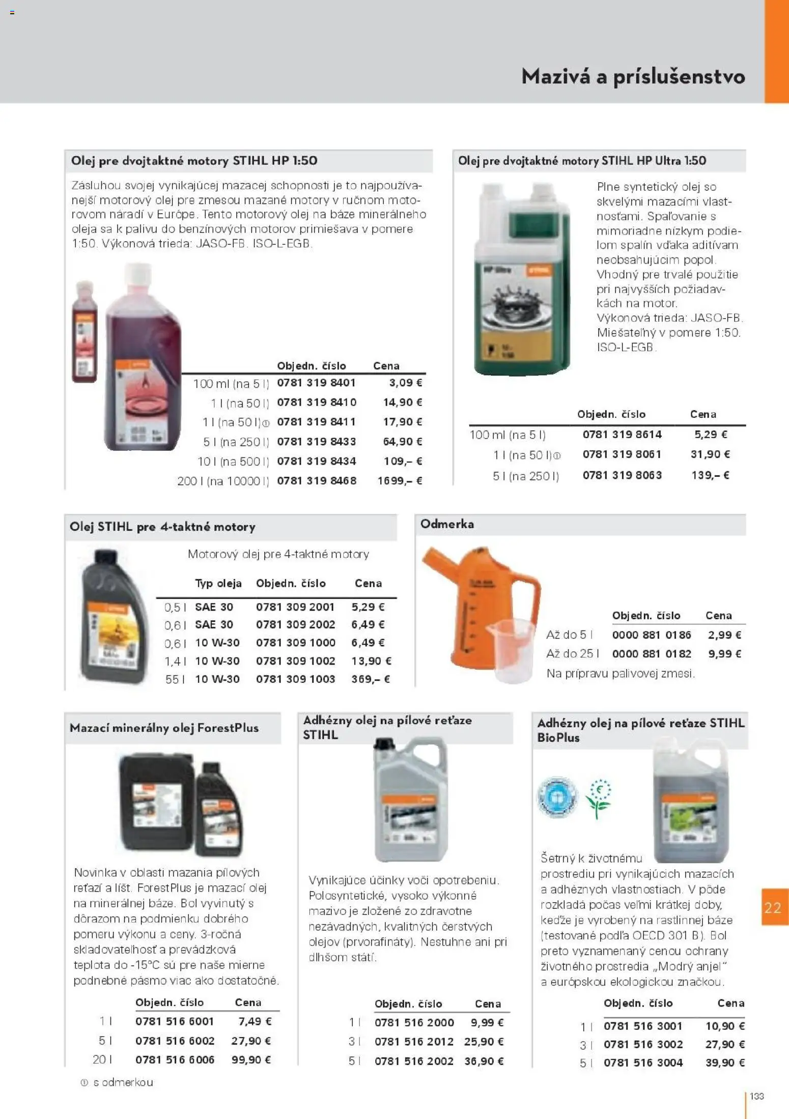 Nové STIHL akcie – leták je platný od 19.08.2026 | Strana: 133 | Produkty: Olej