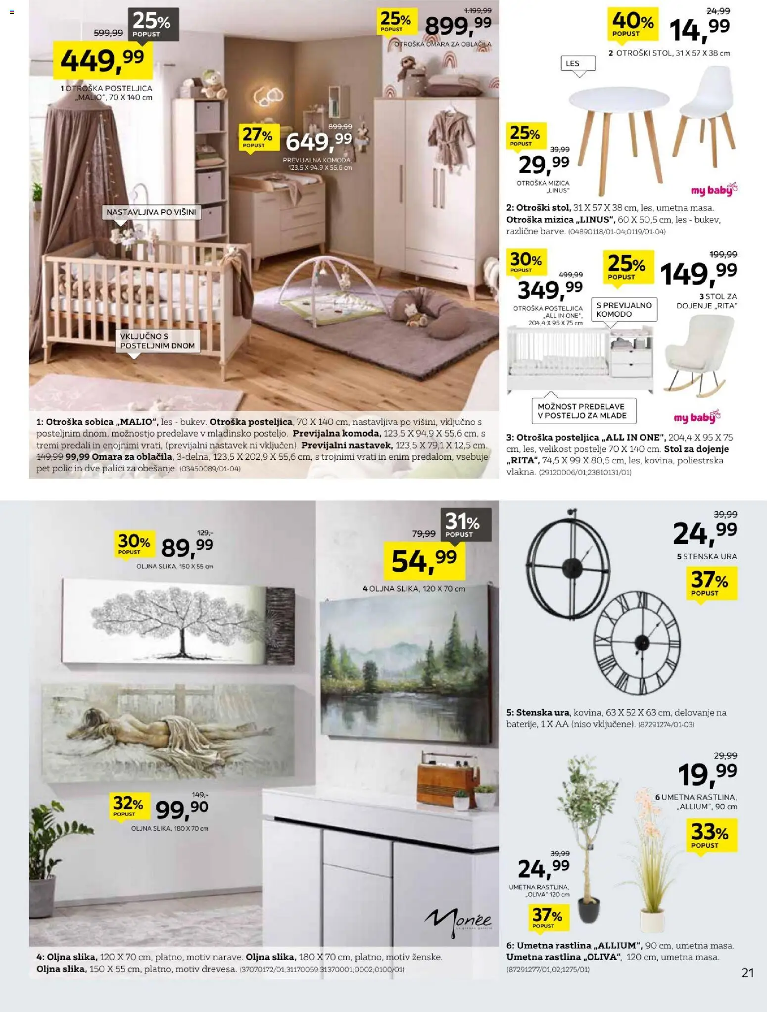 Novi XXXL Lesnina katalog ponudbe – veljaven od 18.08.2026 | Stran: 21 | Izdelki: Ura, Stenska ura, Mizica, Stol