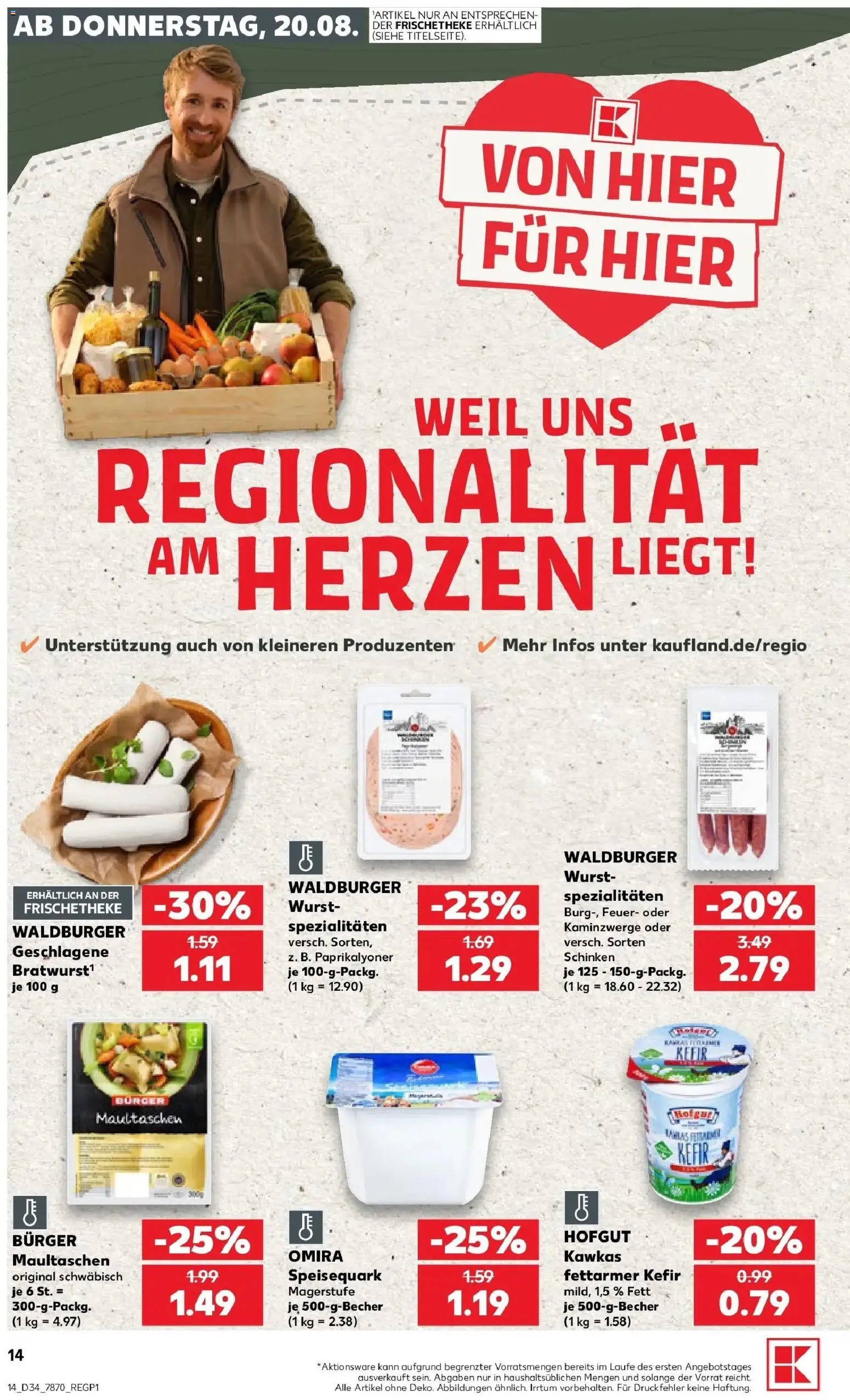 Prospekt Kaufland ab 17.08.2026 » Angebote Online zum Blättern | Seite: 25 | Produkte: Kefir, Spezialitäten, Maultaschen, Speisequark