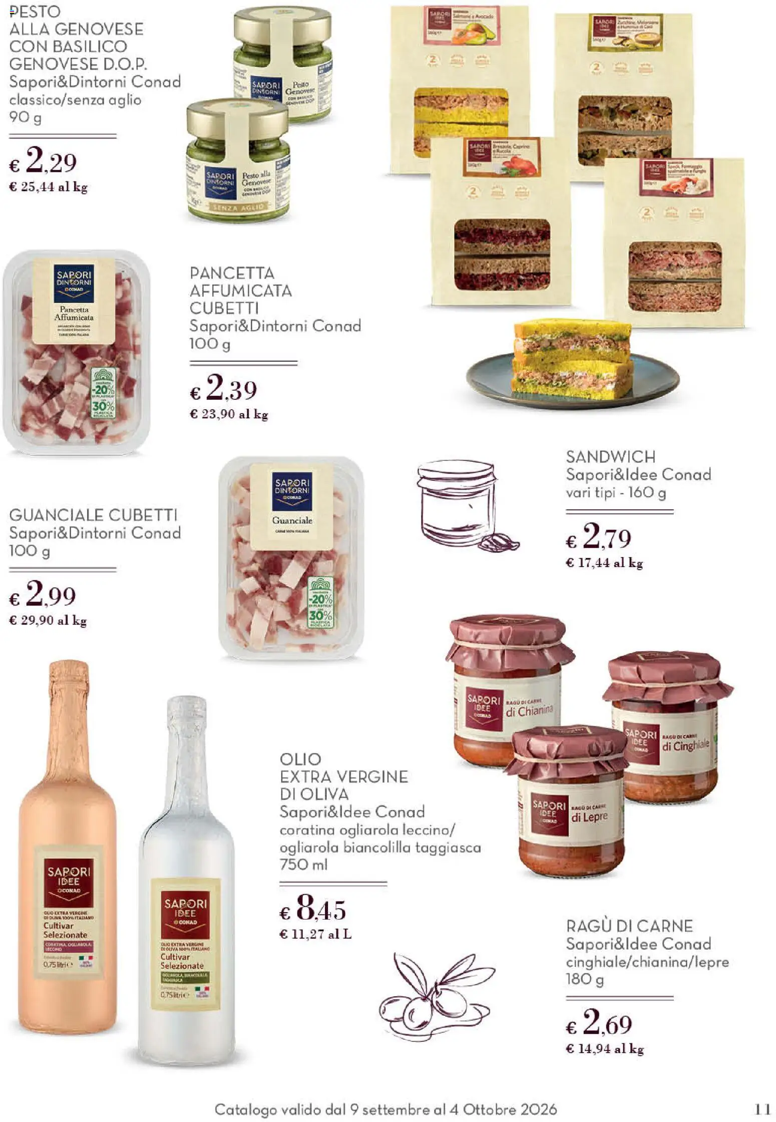 Volantino Conad del 09/09/2026 | Pagina: 11 | Prodotti: Pancetta, Pesto, Ragú, Guanciale