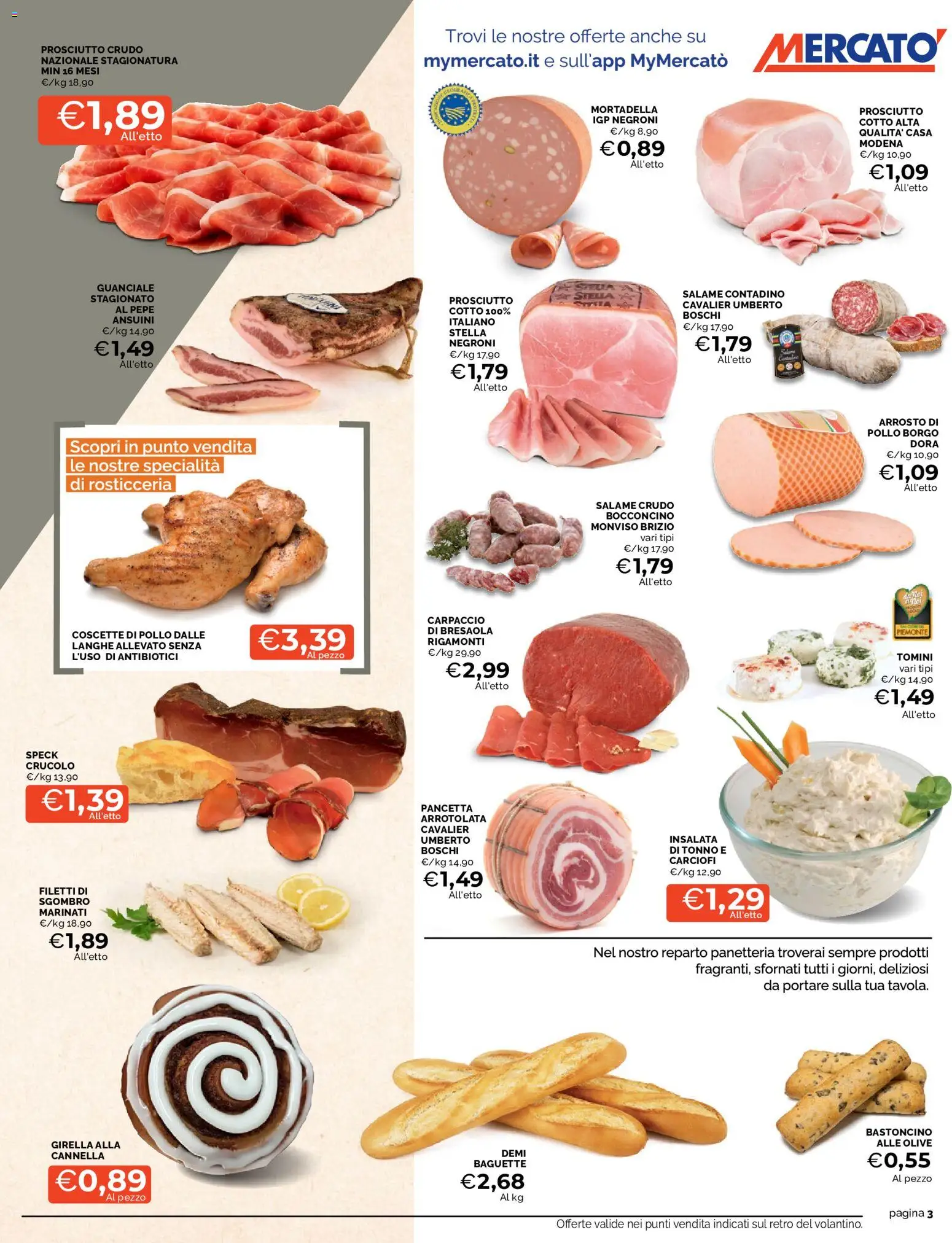 Volantino Mercatò del 12/10/2026 | Pagina: 3 | Prodotti: Arrosto, Bresaola, Pancetta, Pepe