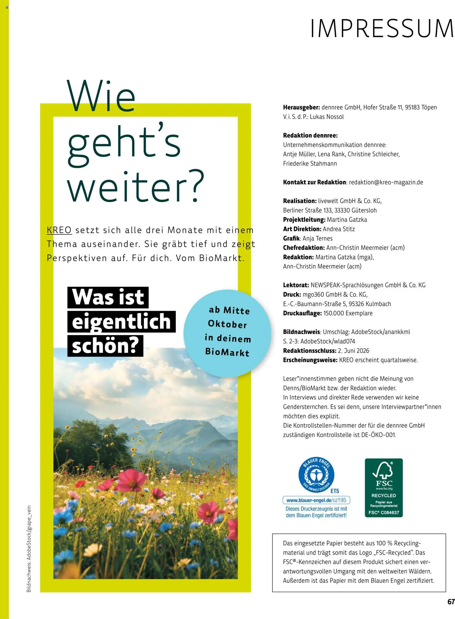 Denns BioMarkt Kreo Magazin – gültig ab 17.07.2026 | Seite: 67 | Produkte: Berliner