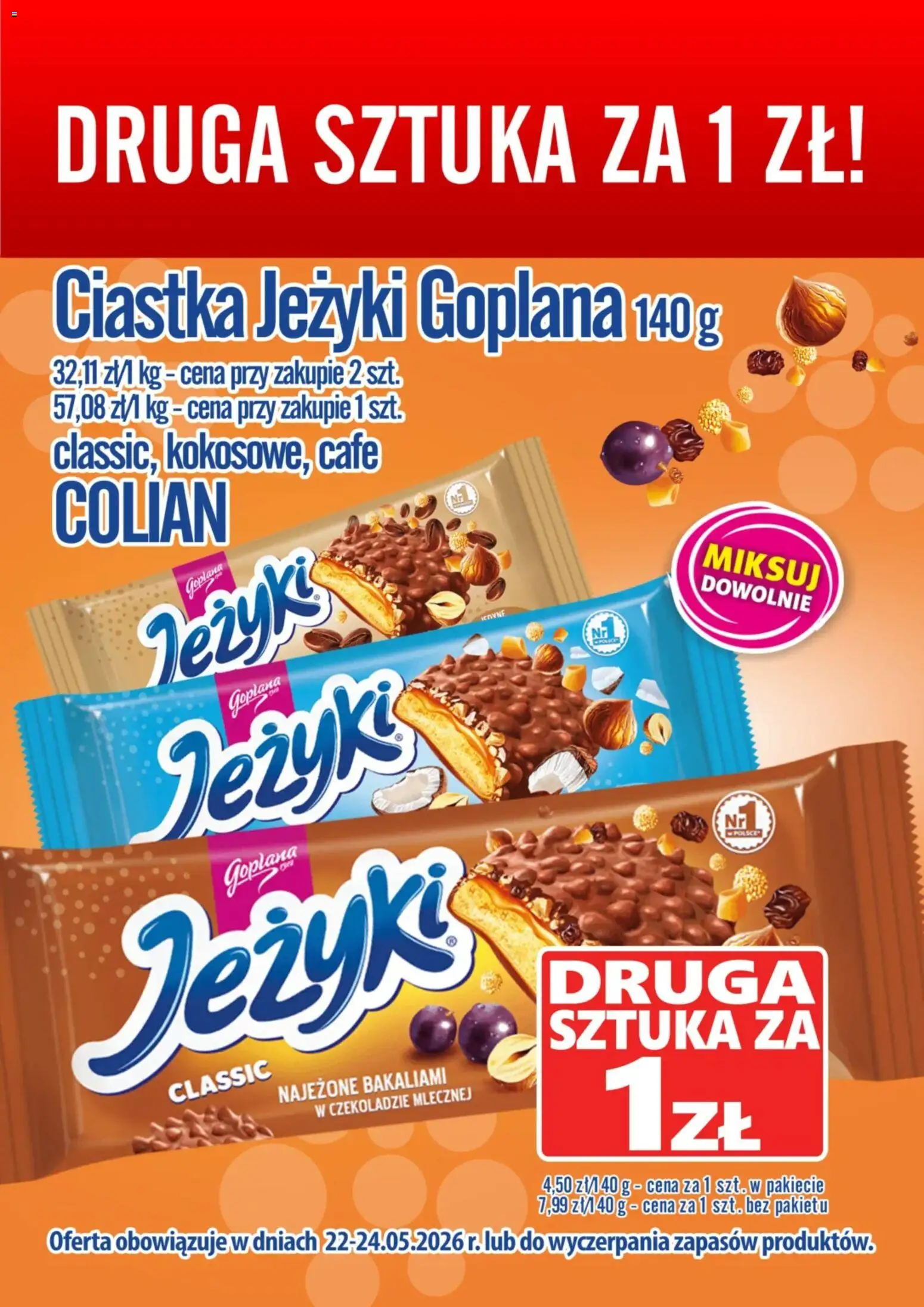 Prim Market promocja - Ciastka Jeżyki od 22.05.2026 | Strona: 1 | Produkty: Ciastka