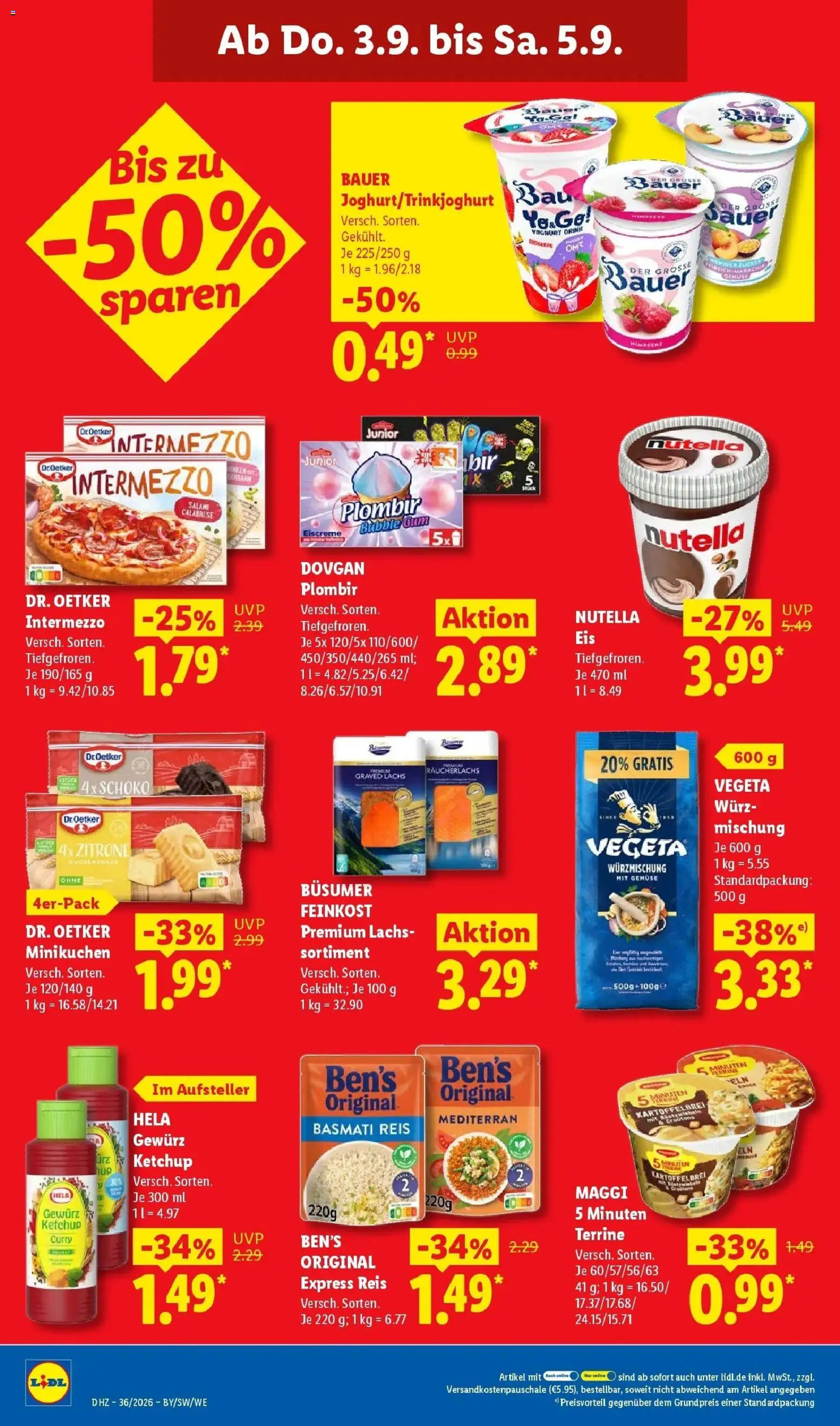 Lidl Prospekt Hof-innenstadt (ab 31.08.2026) zum Blättern » Angebote | Seite: 70 | Produkte: Eiscreme, Salami, Ketchup, Maggi 5 minuten terrine