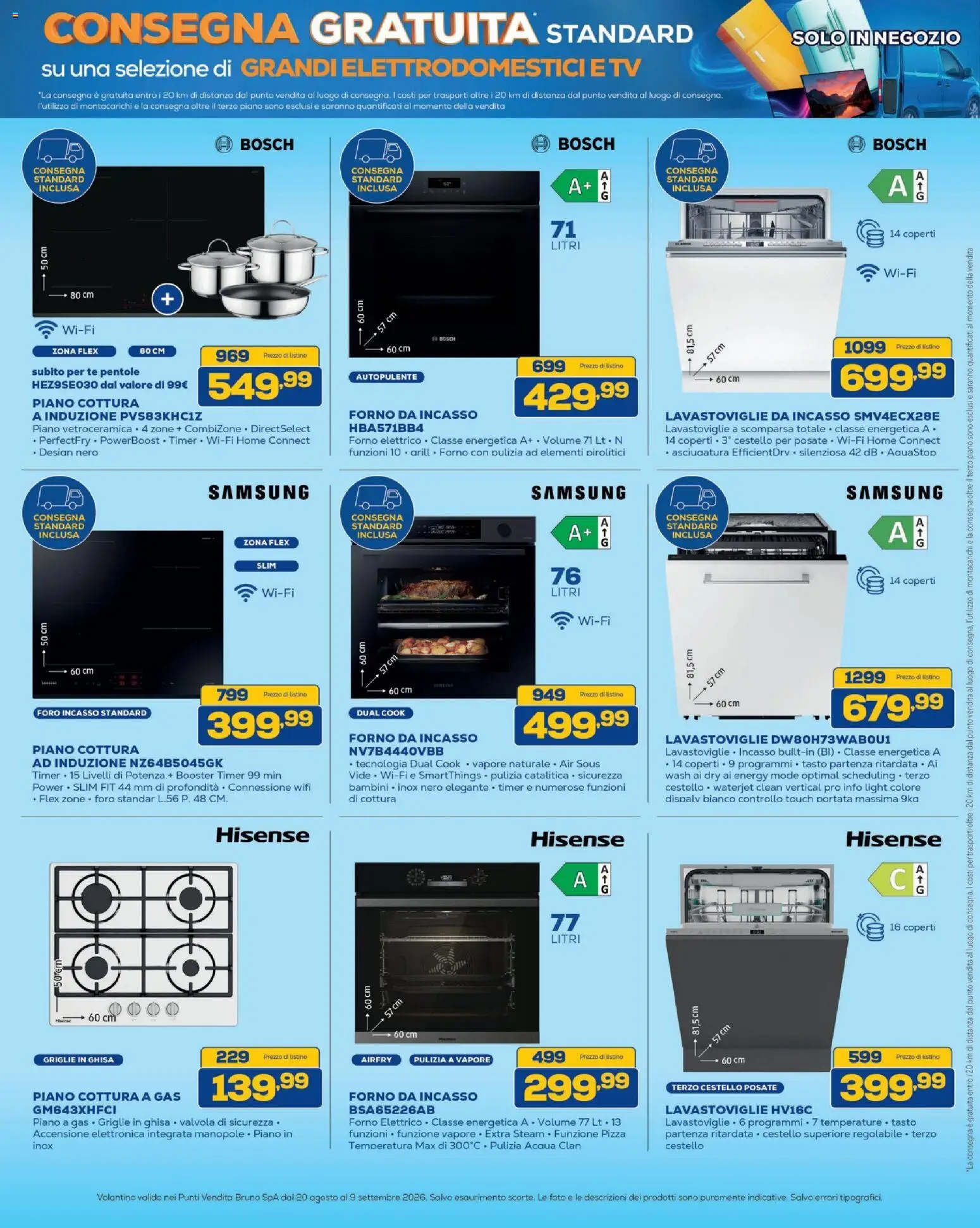 Volantino BRUNO del 20/08/2026 | Pagina: 36 | Prodotti: Posate, Pizza, Forno elettrico, Samsung