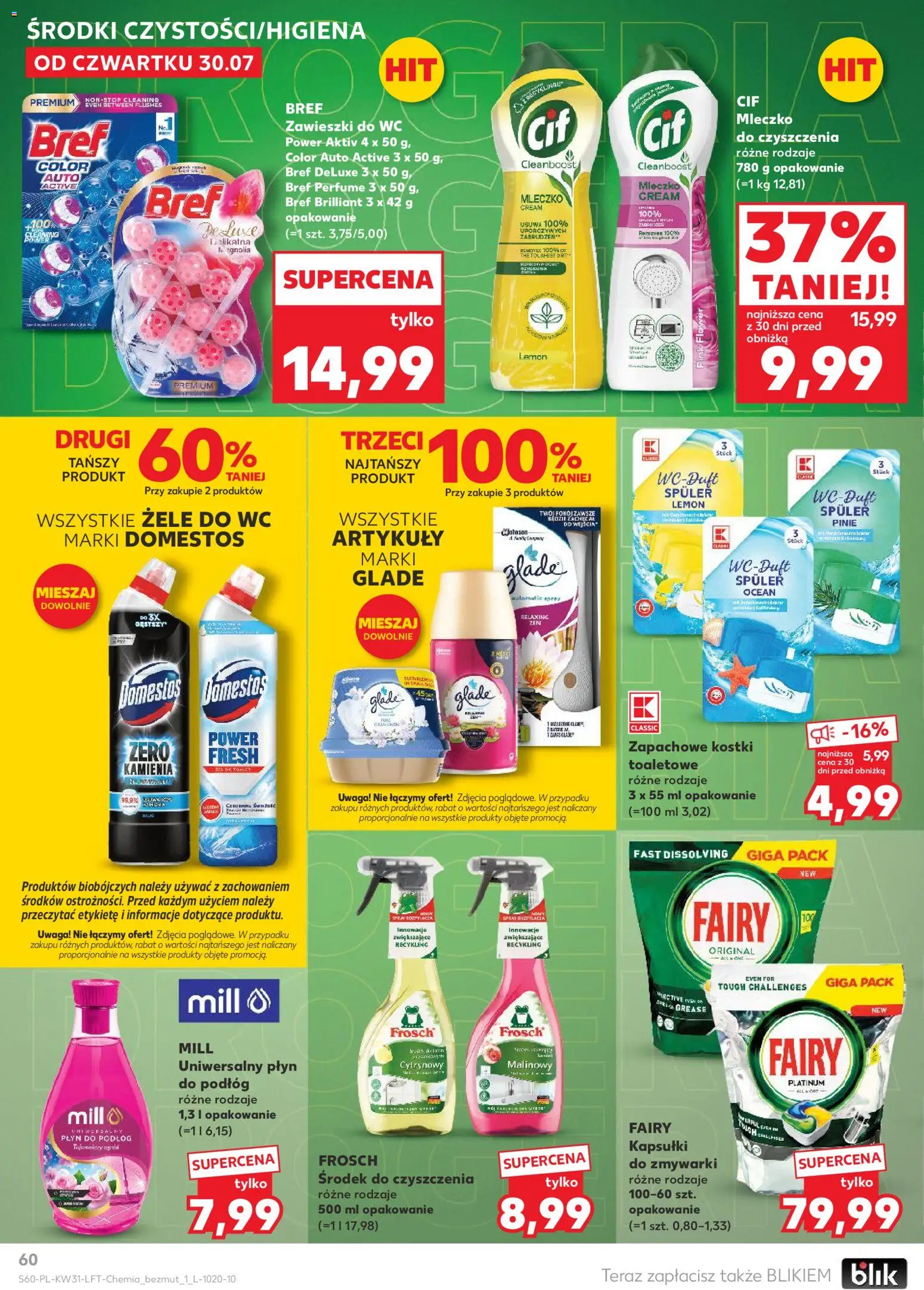Kaufland gazetka od 30.07.2026 | Strona: 60 | Produkty: Cleaner, Cif mleczko, Domestos, Kostki toaletowe