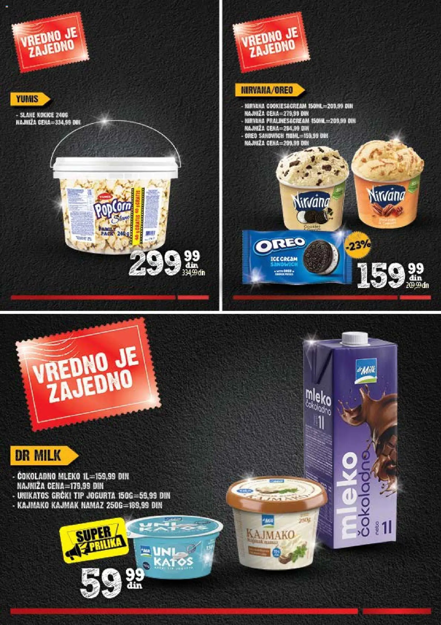 Idea katalog - važi od 31.08.2026 | Strana: 7 | Proizvode: Čokoladno mleko, Oreo, Kokice, Mleko
