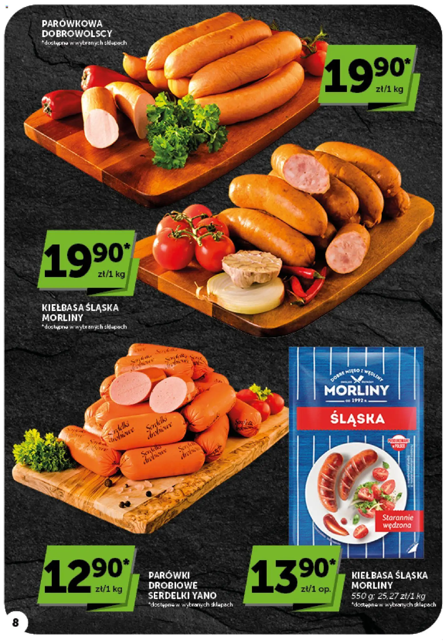 ABC gazetka od 08.10.2026 | Strona: 8 | Produkty: Kiełbasa, Mięso, Parówki, Kiełbasa śląska