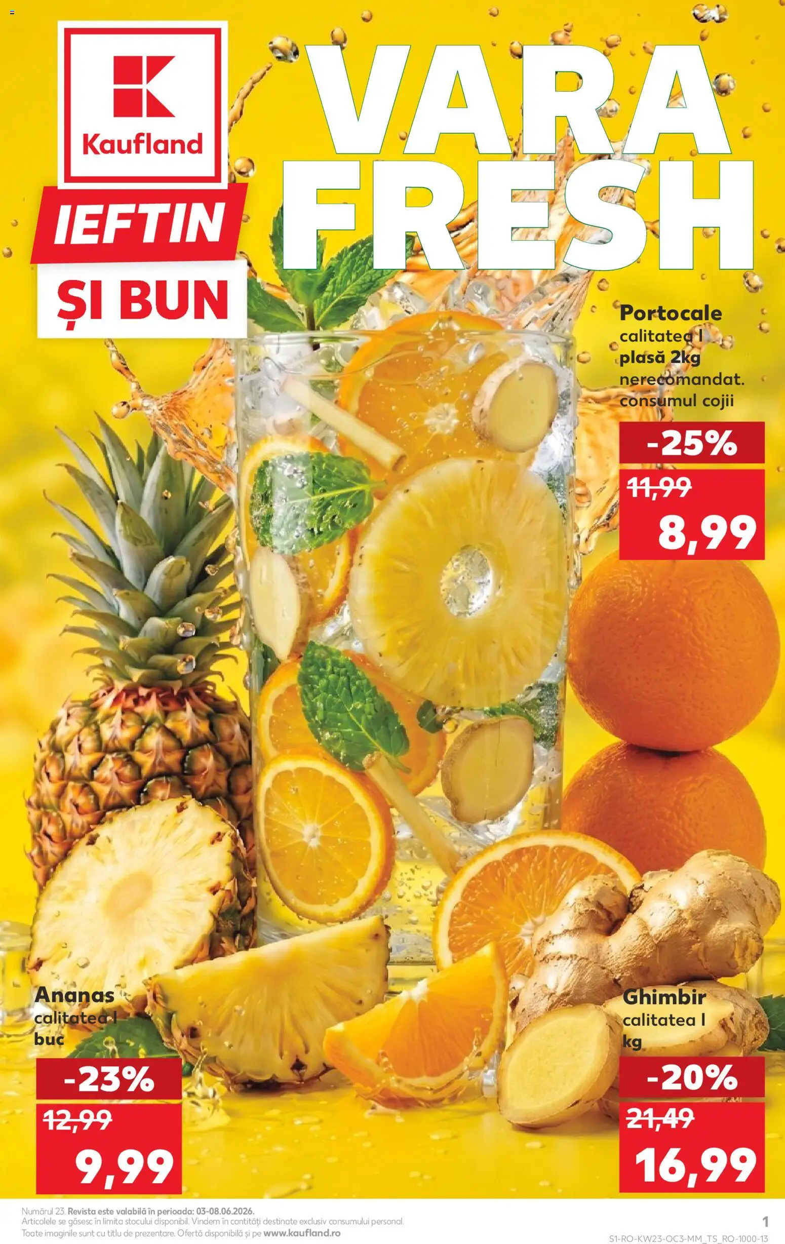 Noul catalog Kaufland – valabil de la 03.06.2026 | Pagină: 1 | Produse: Portocale, Ananas
