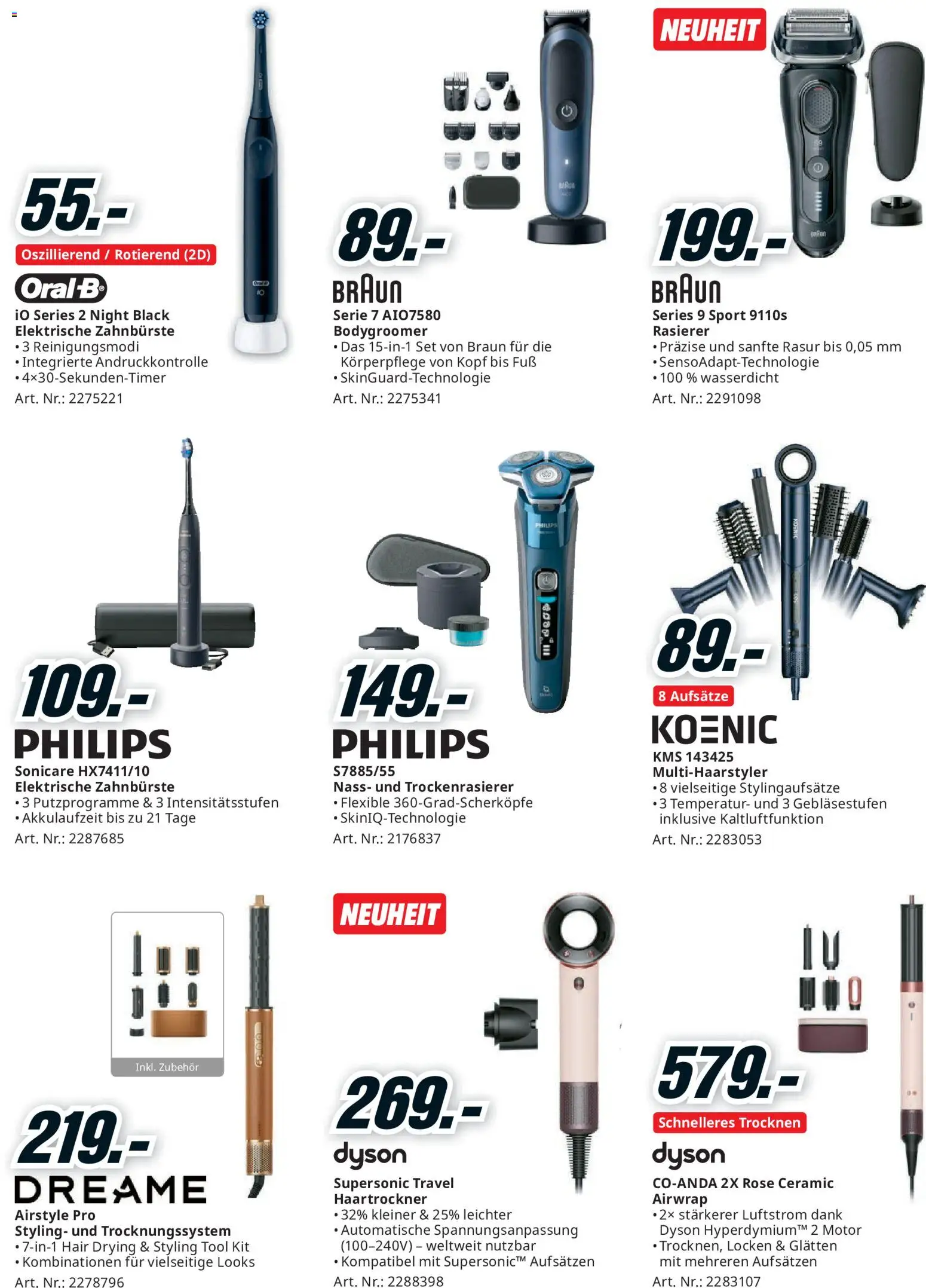 Media Markt aktionen – gültig ab 23.08.2026 | Seite: 26 | Produkte: Elektrische zahnbürste, Zahnbürste, Rasierer, Dyson