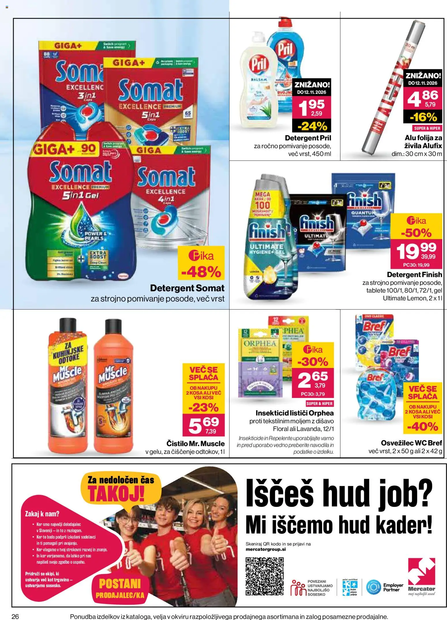 Novi Mercator katalog ponudbe – veljaven od 08.10.2026 | Stran: 26 | Izdelki: Detergent, Folija