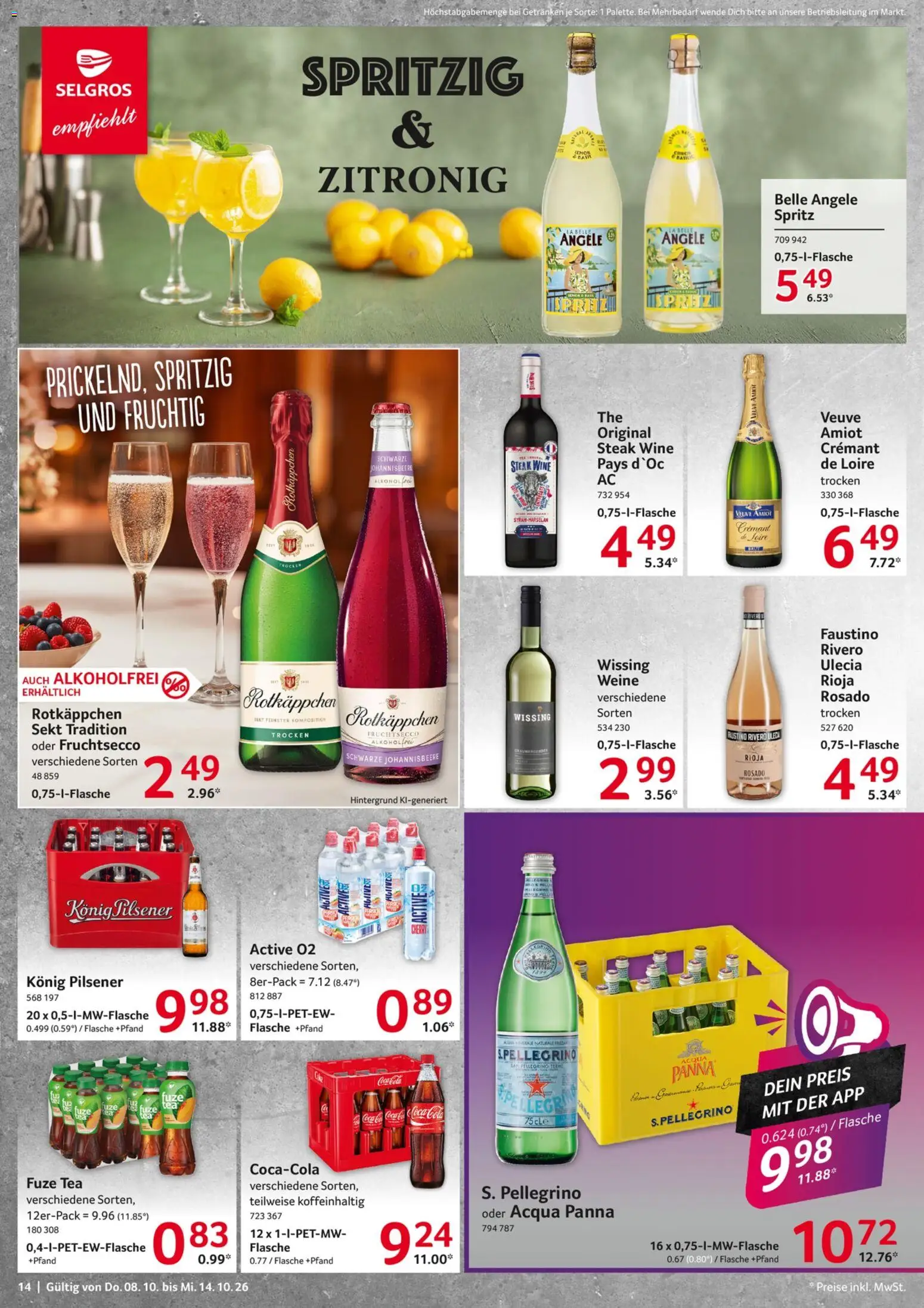 Selgros Prospekt – gültig ab 08.10.2026 | Seite: 14 | Produkte: Coca cola, Cola, Entrecote, Rotkäppchen