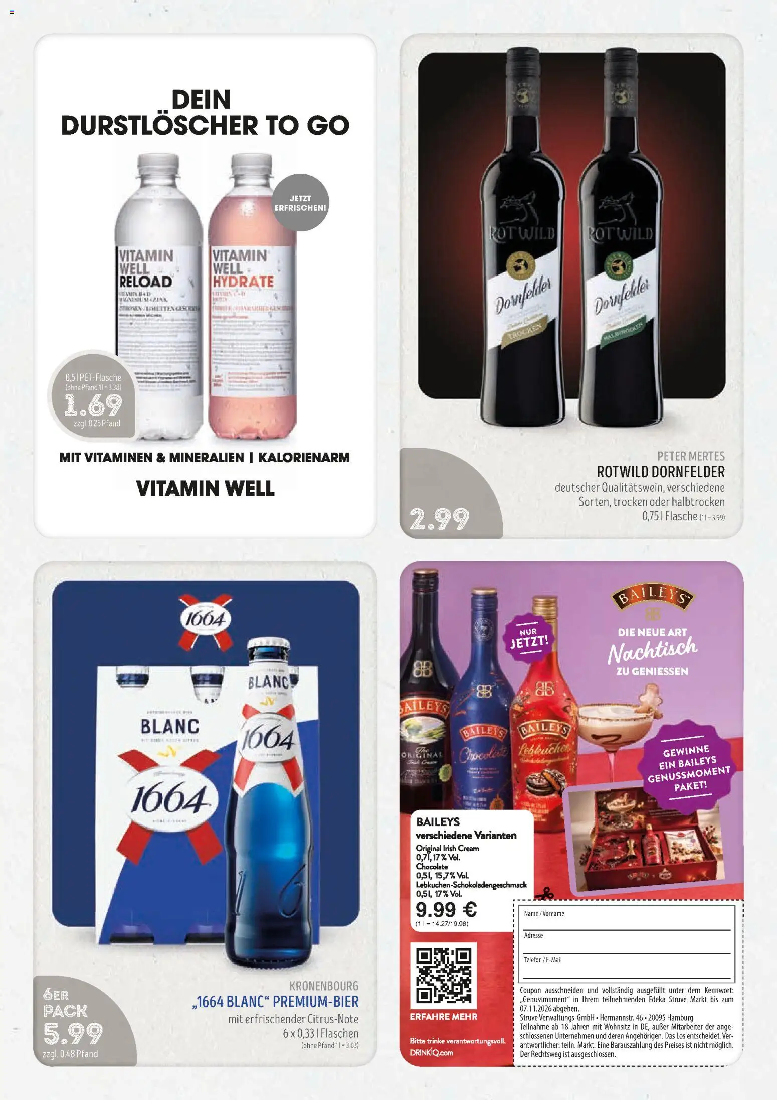 Edeka Struve Prospekt – gültig ab 26.10.2026 | Seite: 13 | Produkte: Durstloscher, Baileys, Telefon
