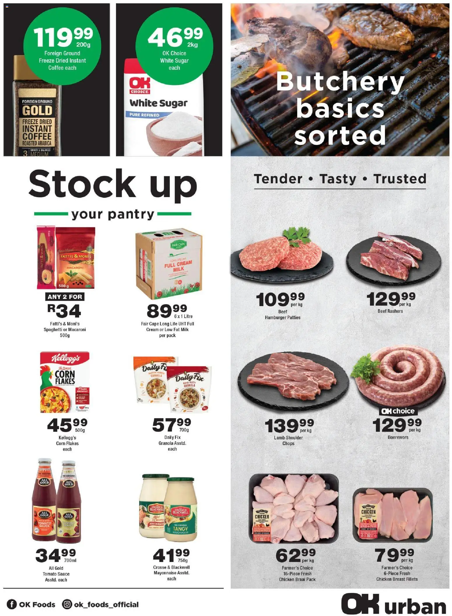 New OK Foods catalogue – valid from 24/06/2026 | Page: 3 | Products: Boerewors, Beef, Cream, Sauce