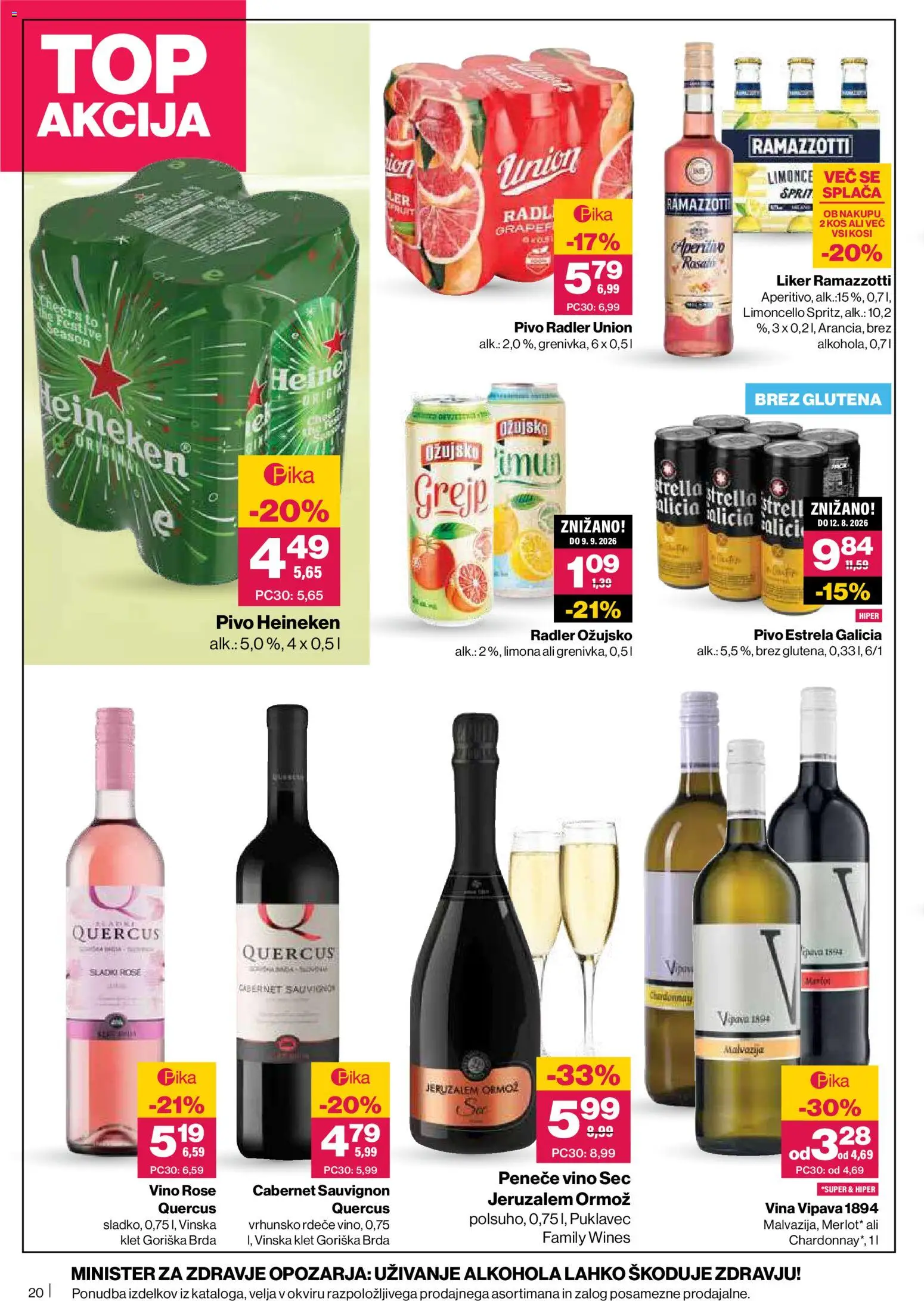 Novi Mercator katalog ponudbe – veljaven od 18.06.2026 | Stran: 20 | Izdelki: Falafel, Radler, Pivo, Limona
