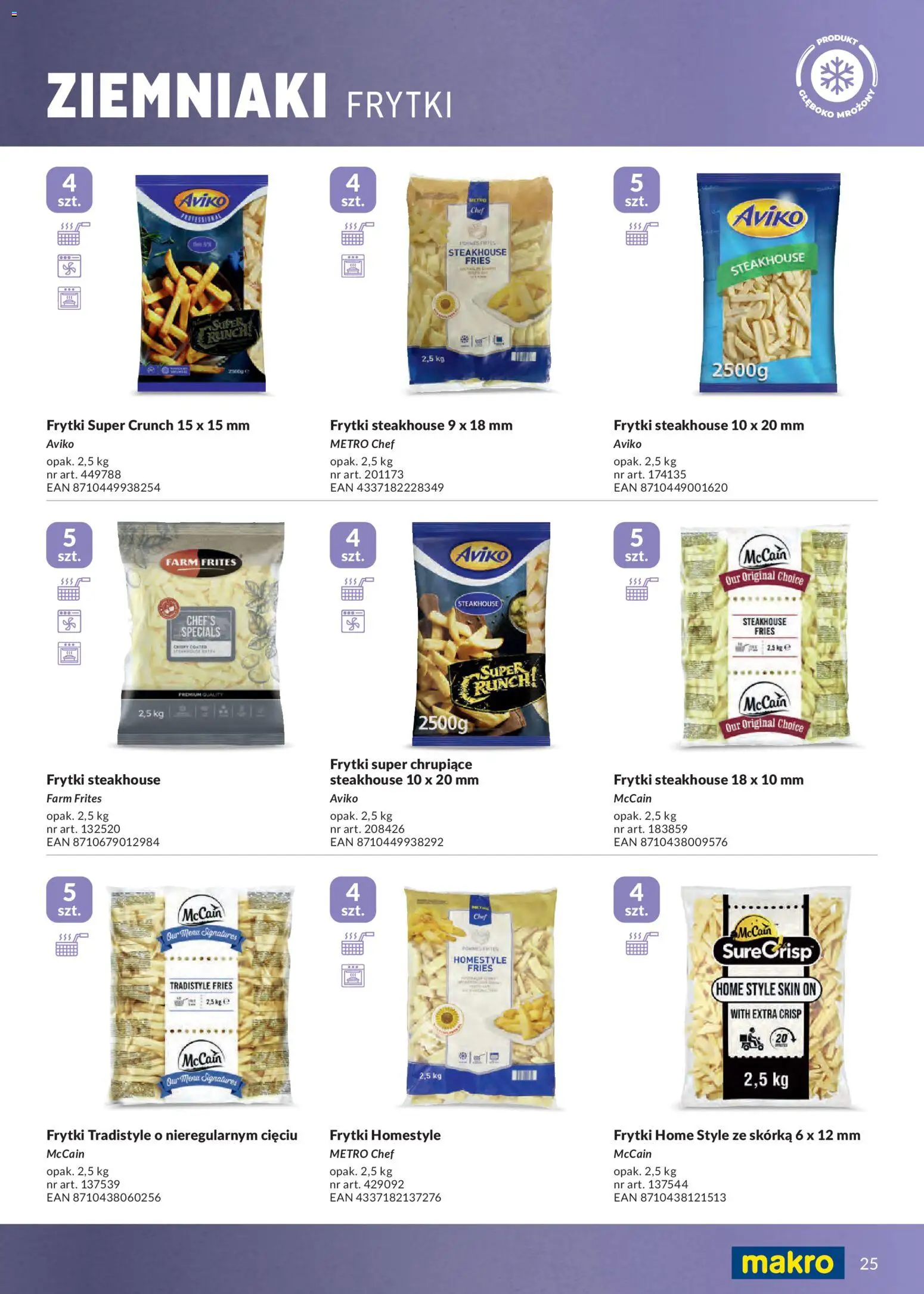 Makro gazetka - Mrożonki od 01.05.2026 | Strona: 25 | Produkty: Frytki, Ziemniaki
