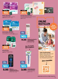 Migros aktionen ab 25.06.2026 gültig | Seite: 19 | Produkte: Deodorant, Zahnpasta, Creme