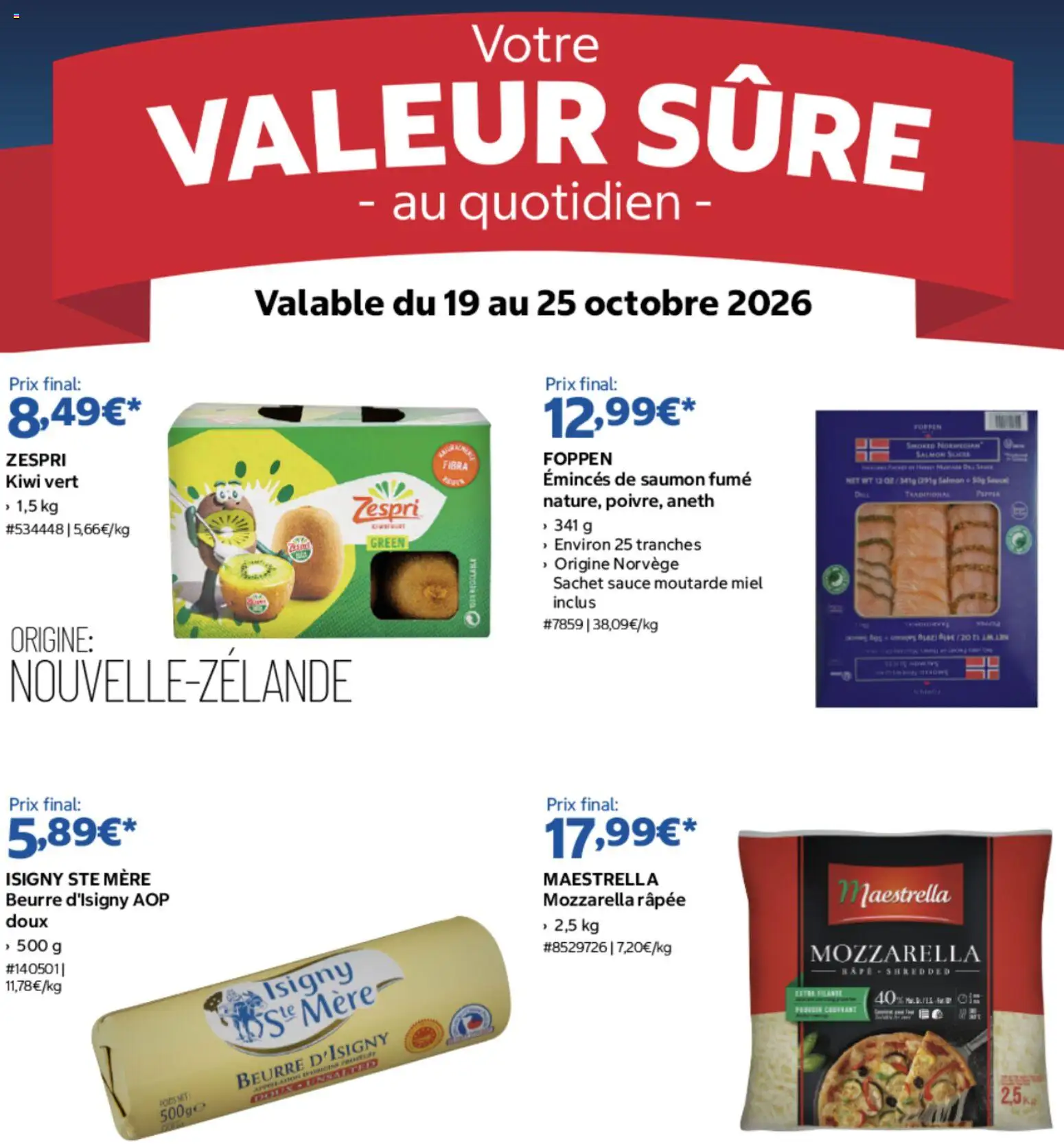 {H1} | Page: 1 | Produits: Aneth, Mozzarella râpée, Beurre, Moutarde