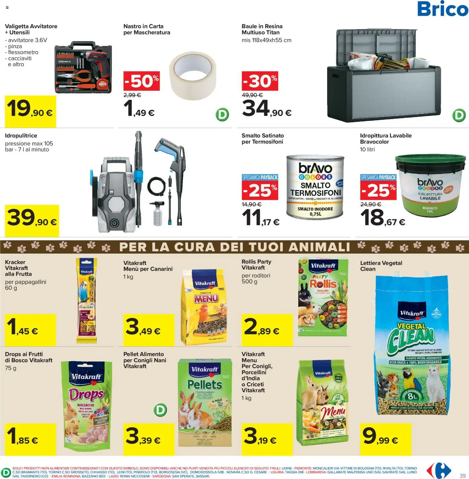 Volantino Carrefour del 06/08/2026 | Pagina: 39 | Prodotti: Pellet, Avvitatore, Idropulitrice, Alluminio