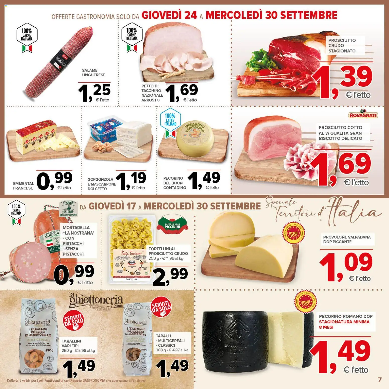 Volantino Todis del 17/09/2026 | Pagina: 7 | Prodotti: Salame, Tacchino, Carne, Specialità