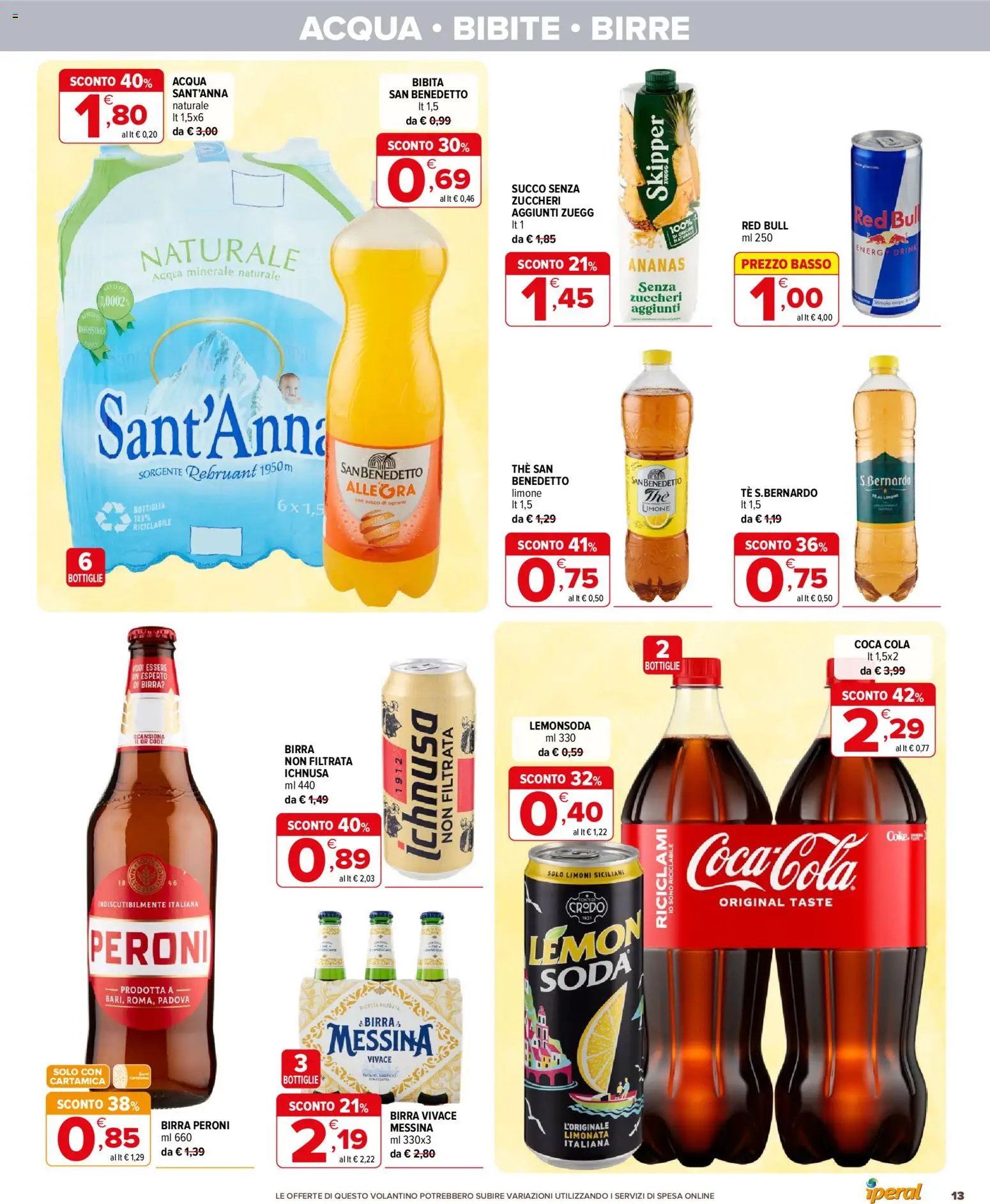 Volantino Iperal del 01/07/2026 | Pagina: 13 | Prodotti: Succo, Tè, Limonata, Limone