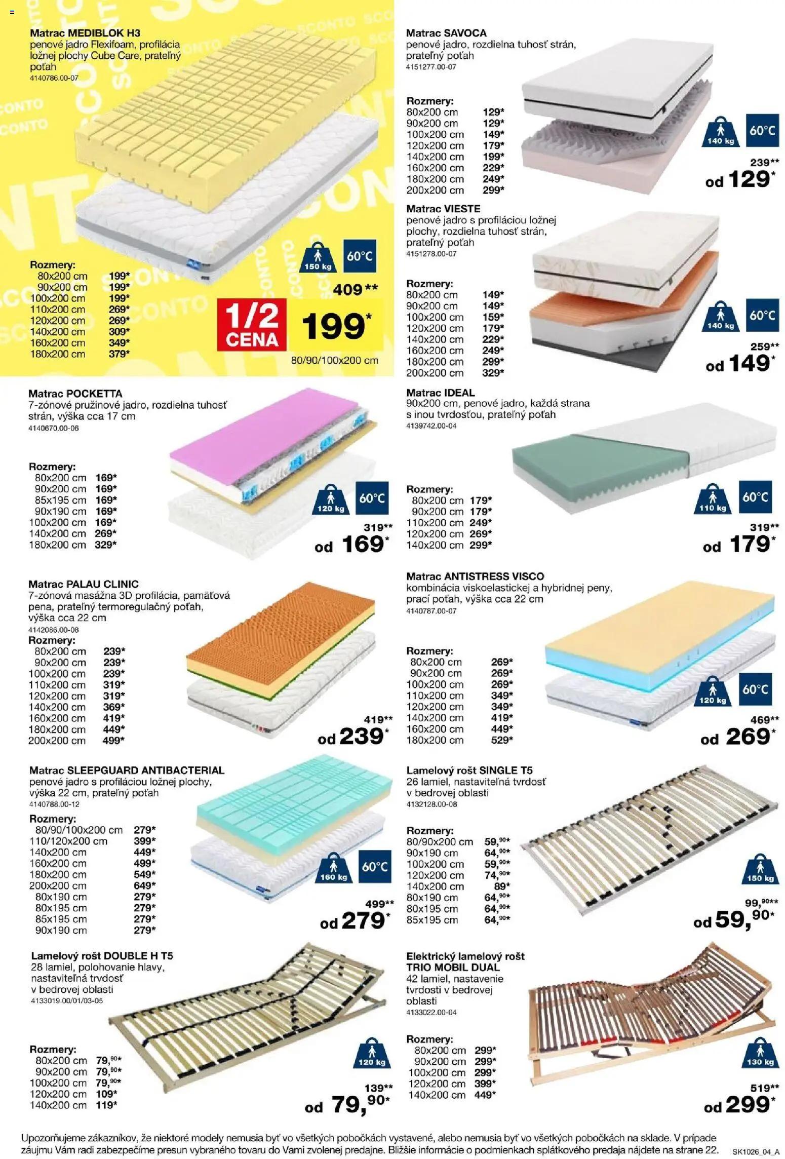 Nové Sconto nábytok akcie – leták je platný od 05.08.2026 | Strana: 4 | Produkty: Matrac, Mobil