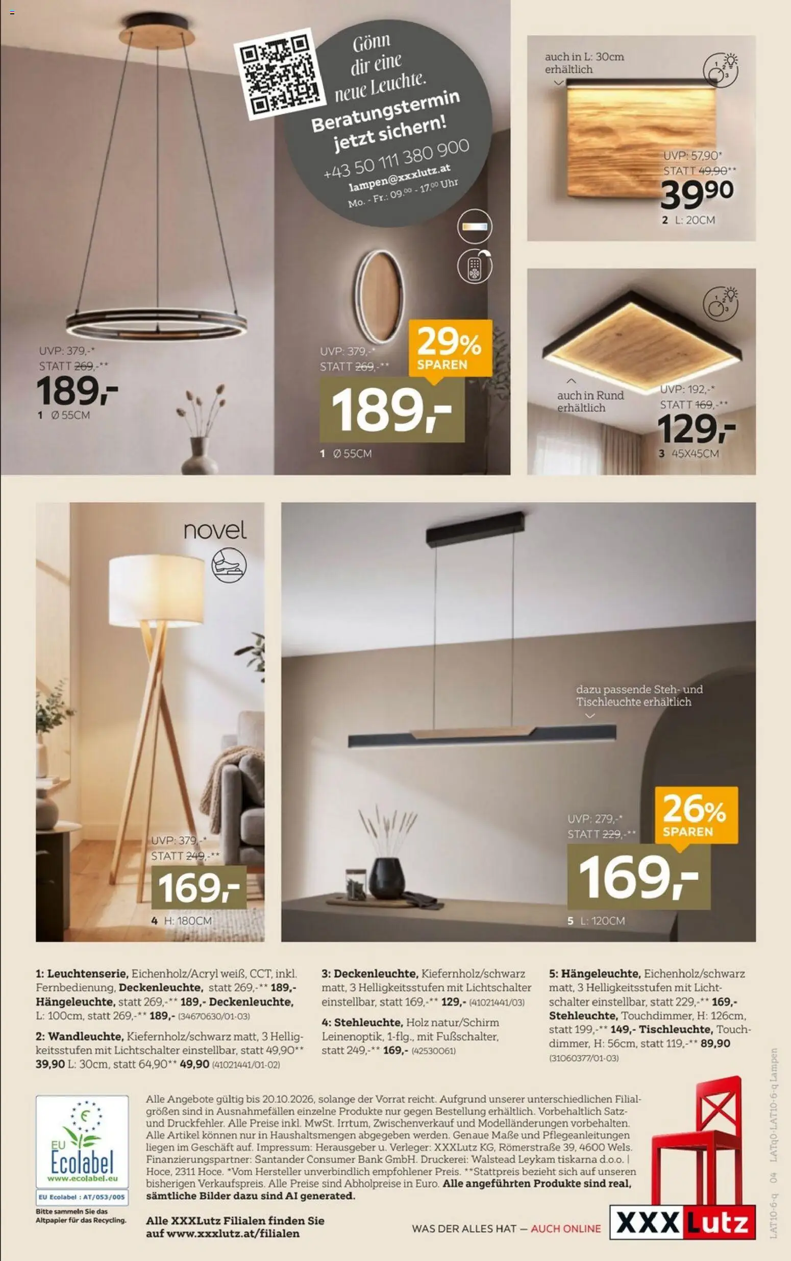 XXXLutz Lampen web gültig ab 06.10.2026 | Seite: 4 | Produkte: Uhr