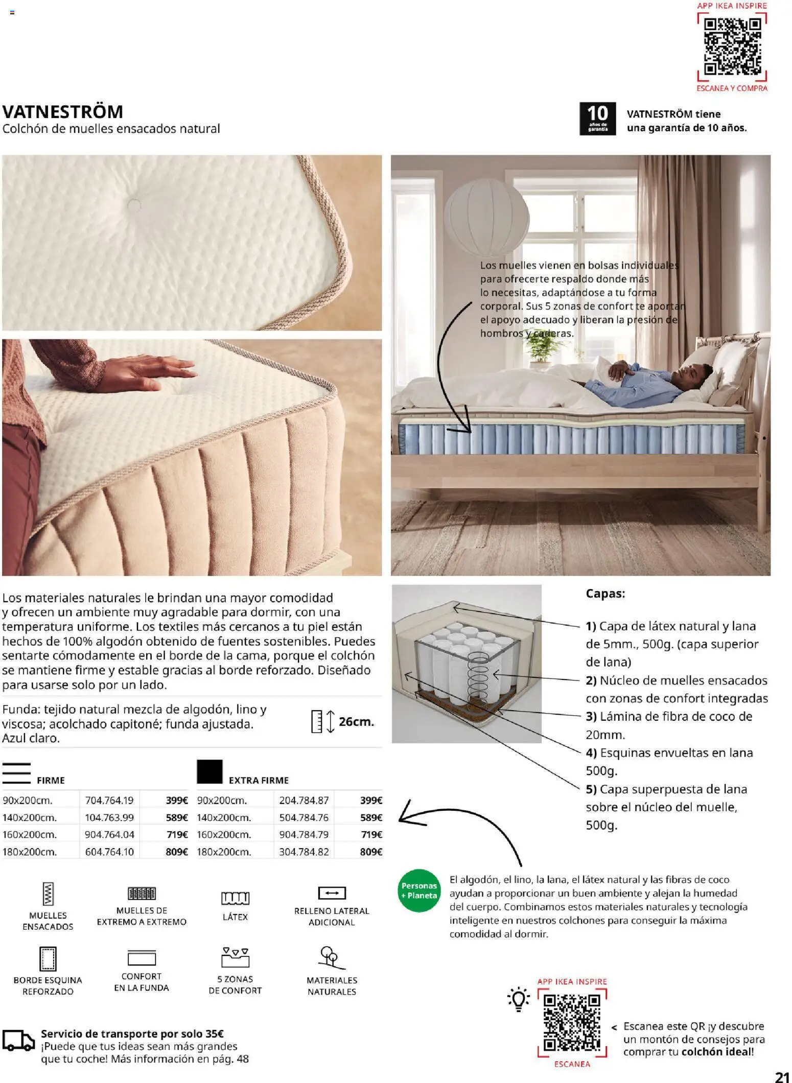 Catálogo IKEA Confort │ válido desde el 01.02.2026 | Página: 21 | Productos: Τυρόπιτα, Té, Colchon, Funda