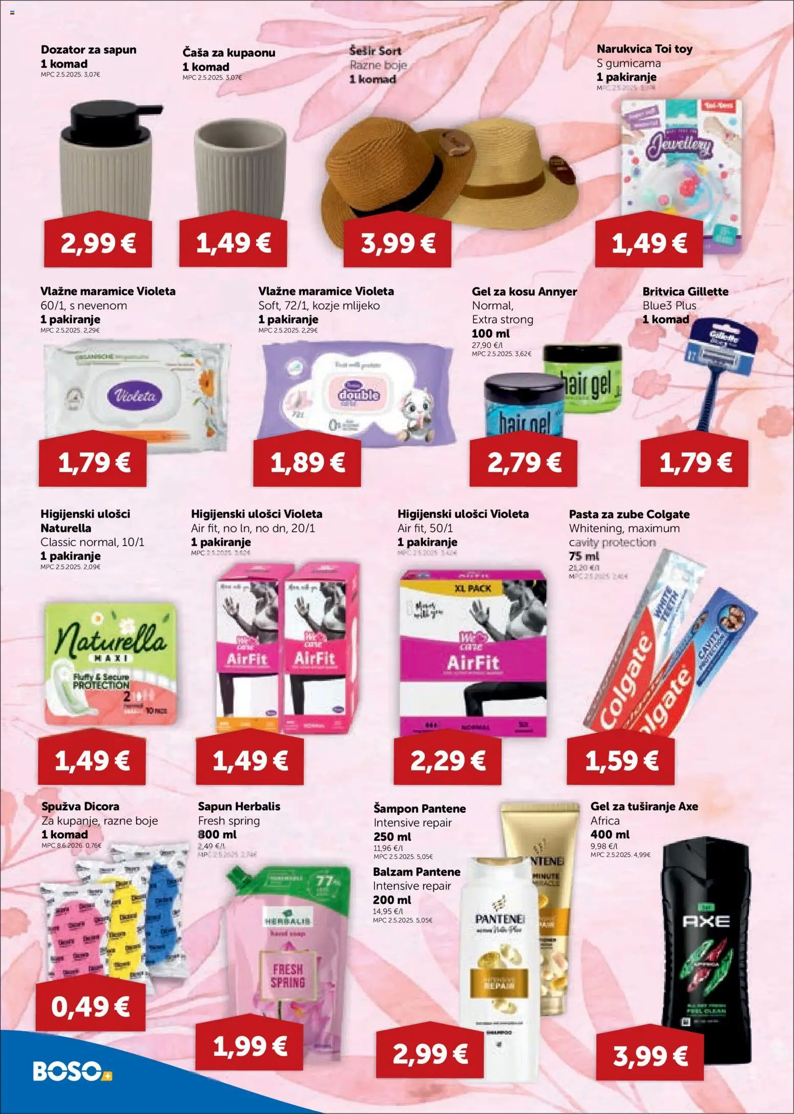 Boso katalog | vrijedi od 06.08.2026 | Stranica: 12 | Proizvodi: Mlijeko, Pasta za zube, Šešir, Dozator za sapun