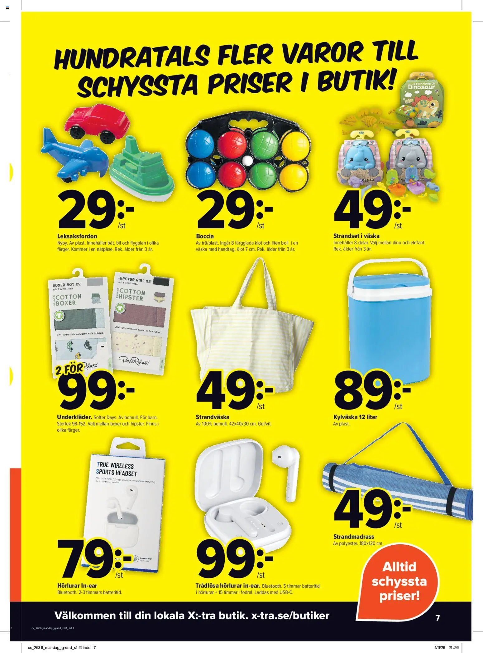 Coop X:-TRA reklamblad aktuell från 31/08/2026 | Sida: 7 | Produkter: Strandväska, Hörlurar, Väska, Headset
