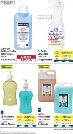 Metro Monats-Menü ab 01.09.2026 gültig | Seite: 31 | Produkte: Milch, Parfüm, Seifenspender, Händedesinfektion