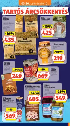 CSÁSZÁR TÉSZTA, 4 tojásos • tarhonya vagy • fodros nagykocka vagy • makaróni vagy • szarvacska 500 g/csomag - amely érvényes a következő dátumtól: 03.05.2026 | Oldal: 83