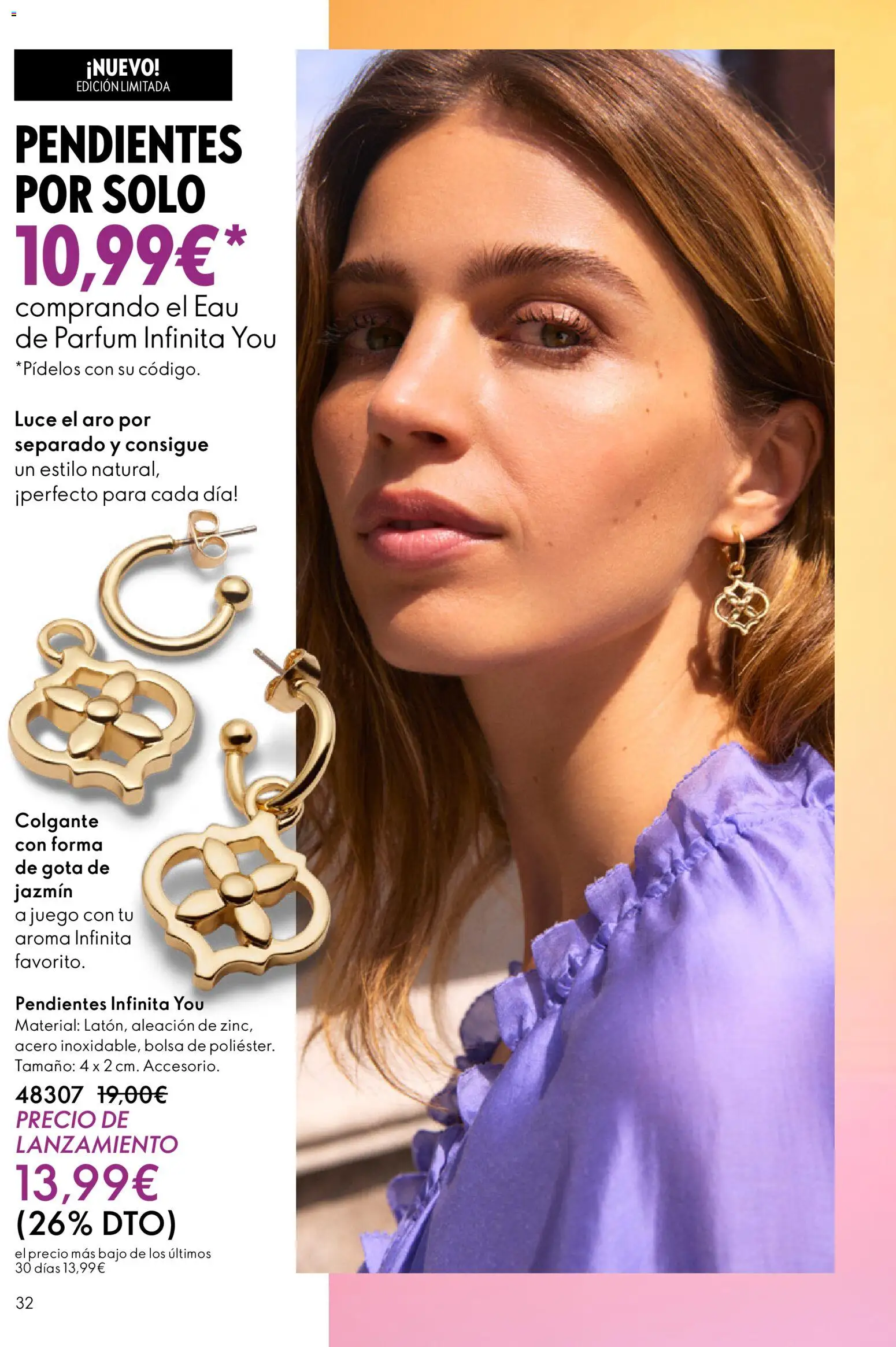 Oriflame - Catálogo Campaña 4 │ válido desde el 11.03.2026 | Página: 32 | Productos: Pendientes, Bolsa, Eau de parfum