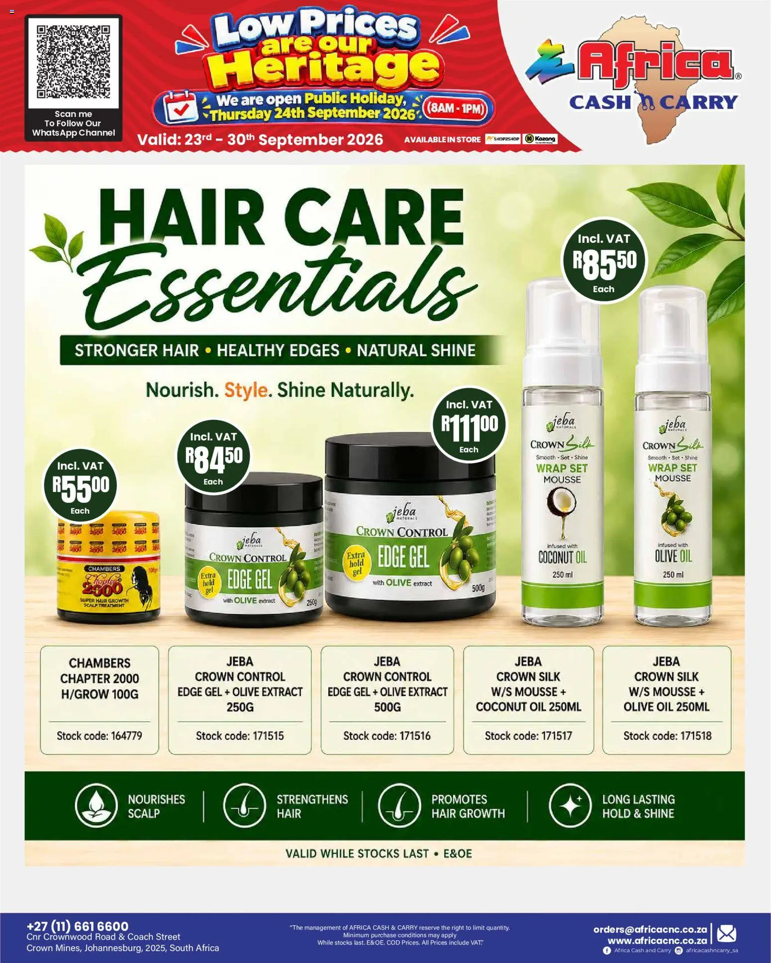 New Africa Cash & Carry catalogue – valid from 23/09/2026 | Page: 82 | Products: Oil, Stock, Coconut oil