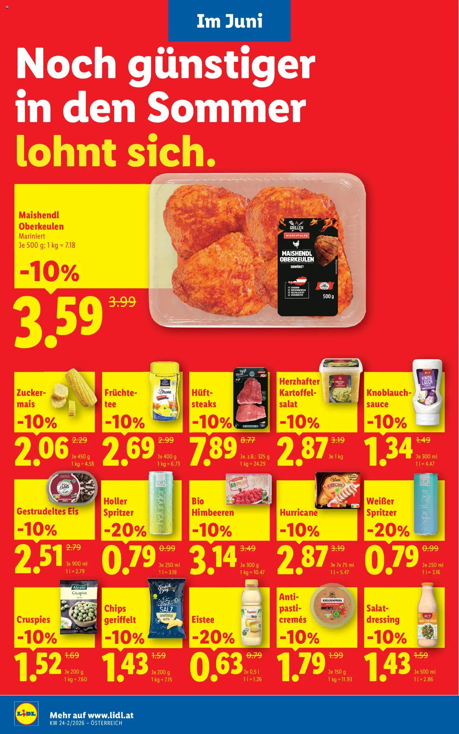 Lidl Flugblatt - Oberpullendorf, Güssing, Oberwart gültig ab 11.06.2026 | Seite: 2 | Produkte: Salz, Zucker, Knoblauch, Himbeere
