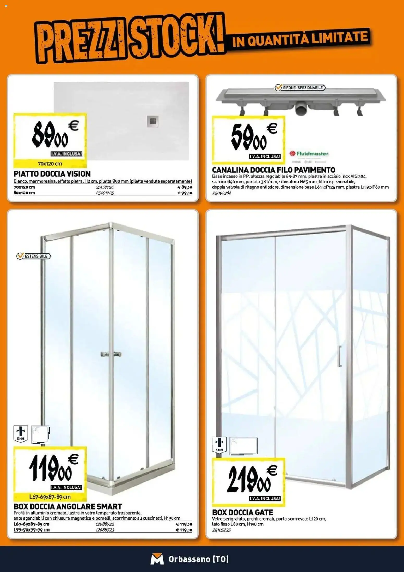 Nuovo TECNOMAT catalogo Orbassano dal 27/08/2026 > offerte anteprima 🛍️ | Pagina: 2 | Prodotti: Porta scorrevole, Box doccia, Piatto, Alluminio