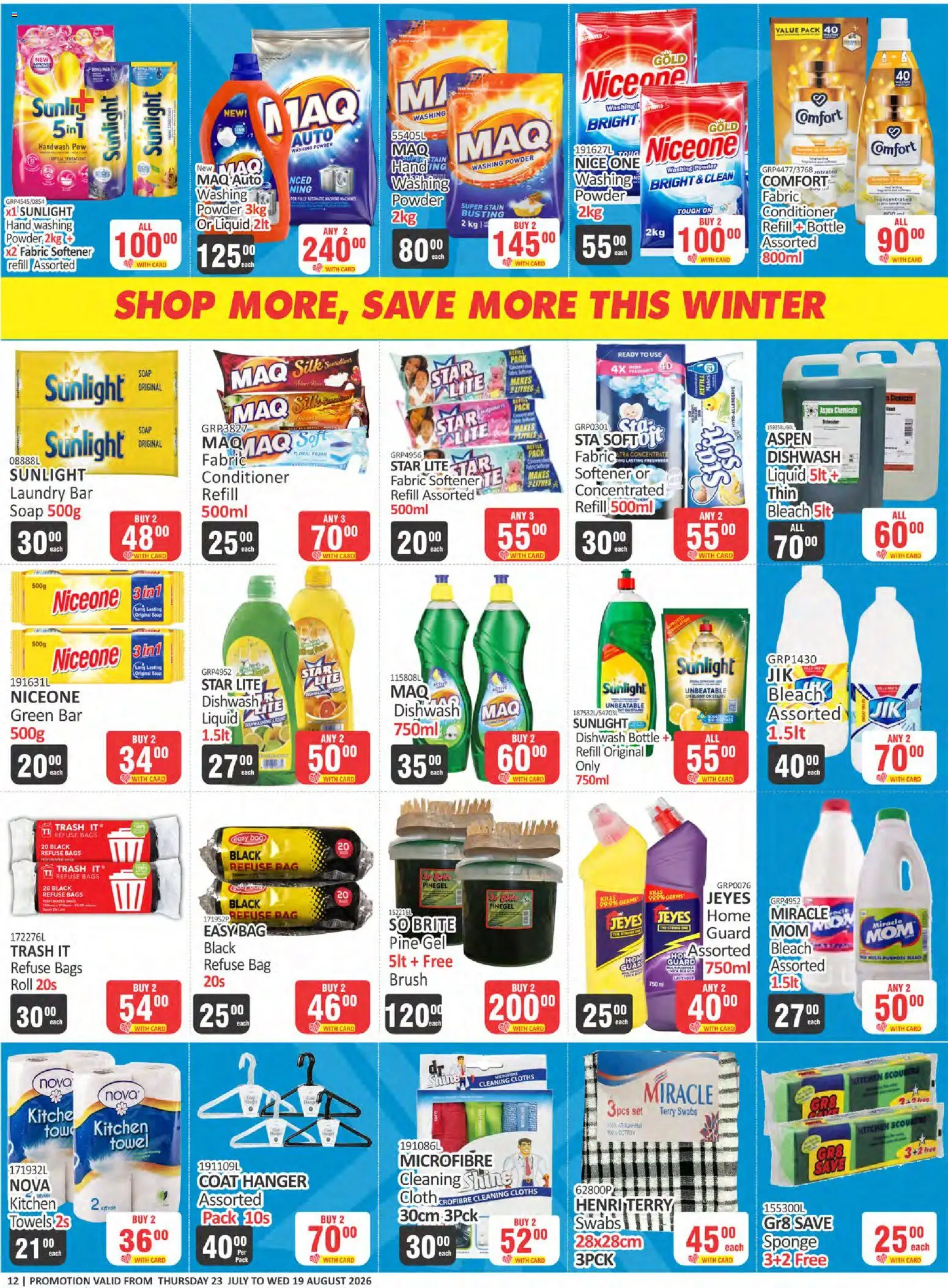 New KIT KAT Cash & Carry catalogue – valid from 23/07/2026 | Page: 12 | Products: Coat, Bleach, Refuse bags, Washing powder