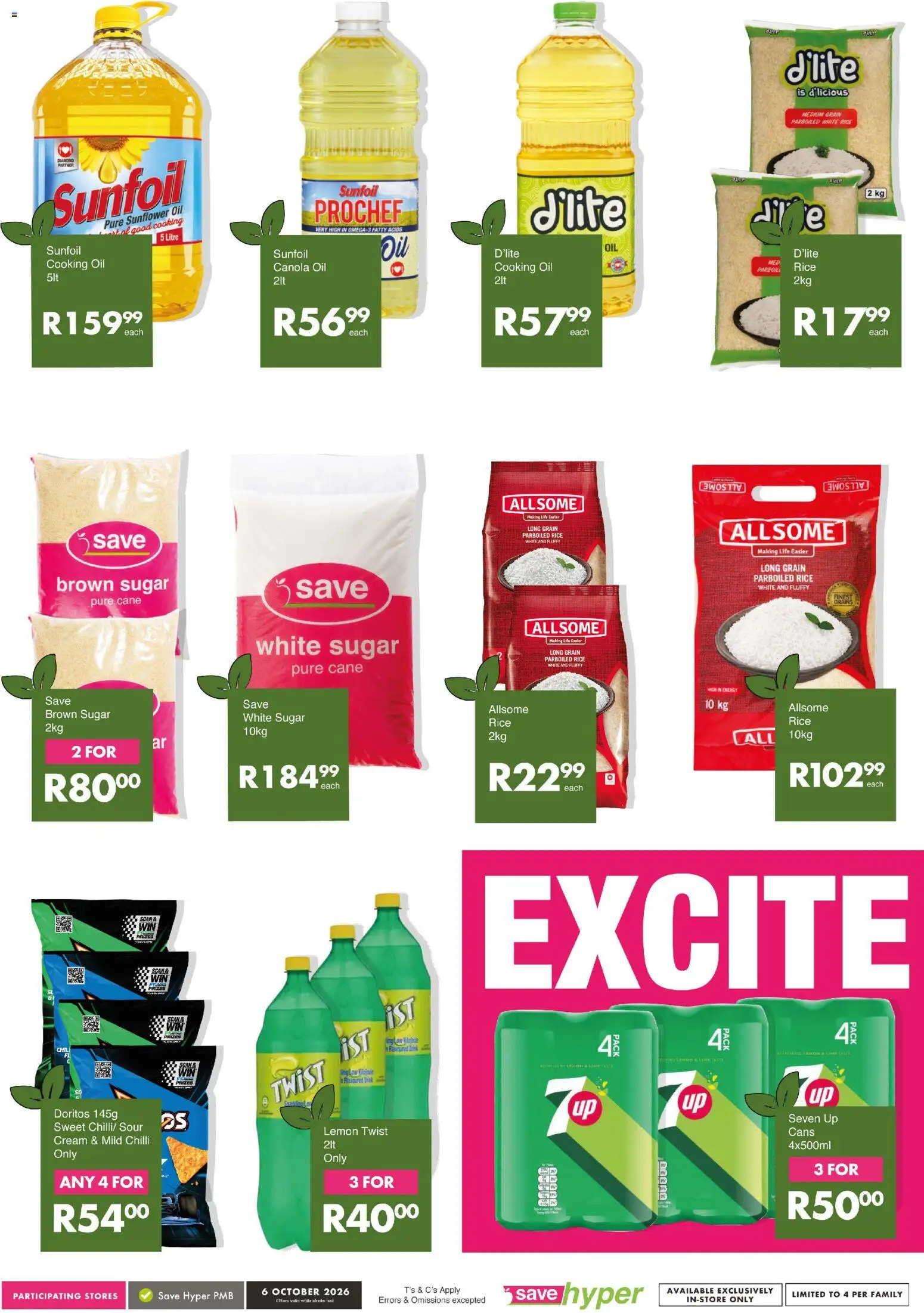 New Save catalogue – valid from 06/10/2026 | Page: 12 | Products: Rice, Cream, Sugar, Lemon