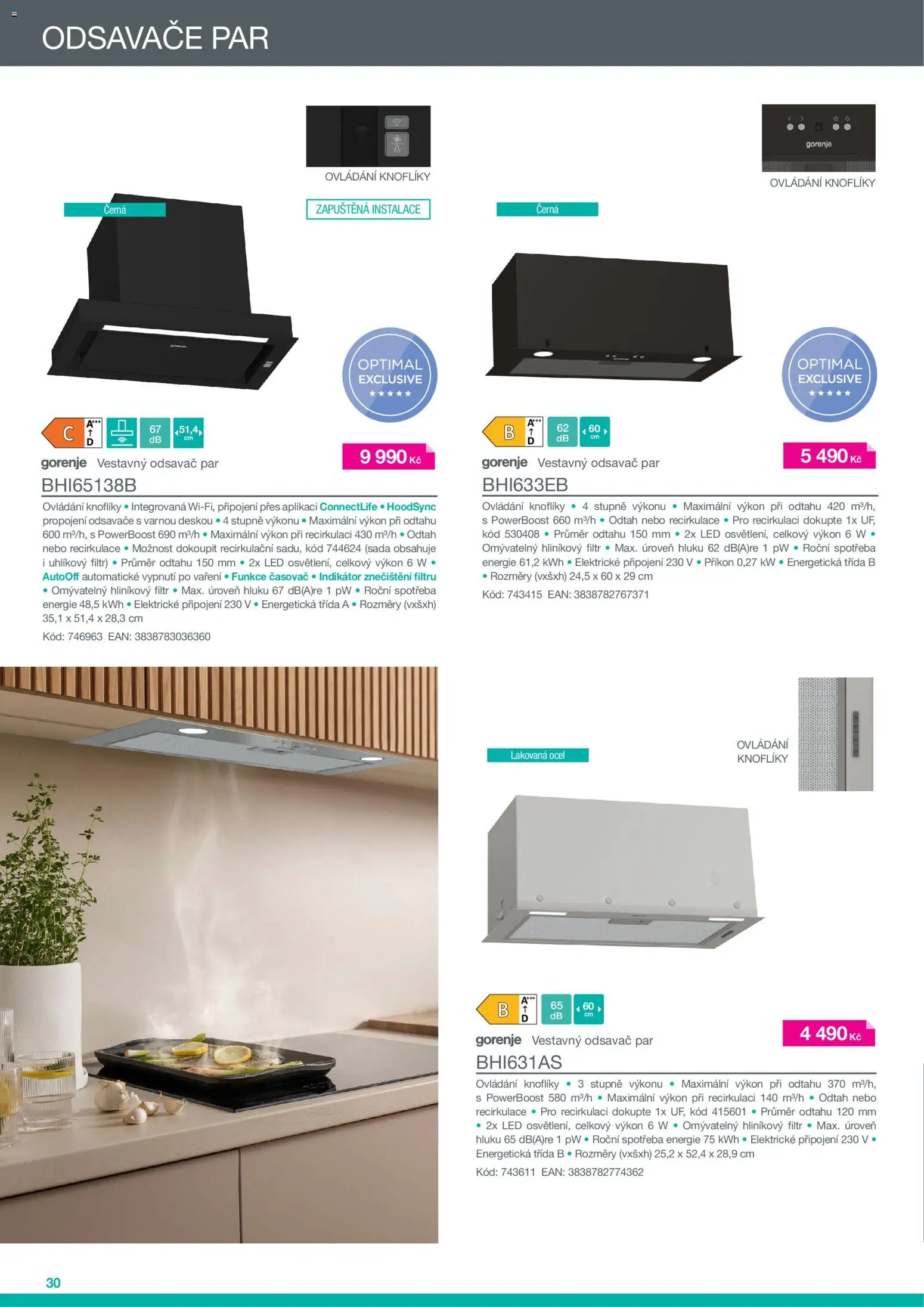 Möbelix Gorenje od 01.09.2026 | Strana: 30 | Produkty: Odsavač par, Časovač, LED