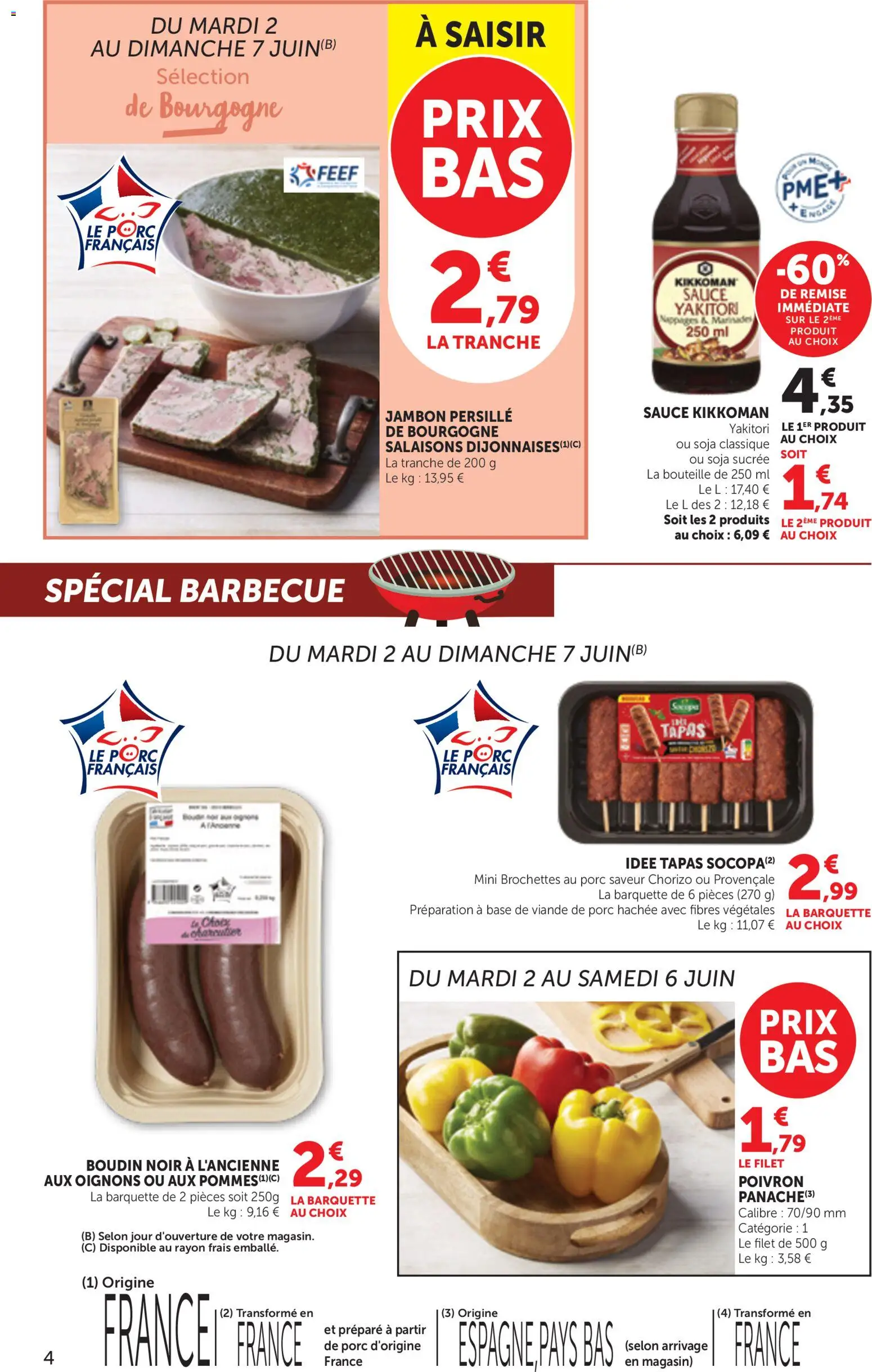 {H1} | Page: 4 | Produits: Viande de porc, Barbecue, Poivron, Porc