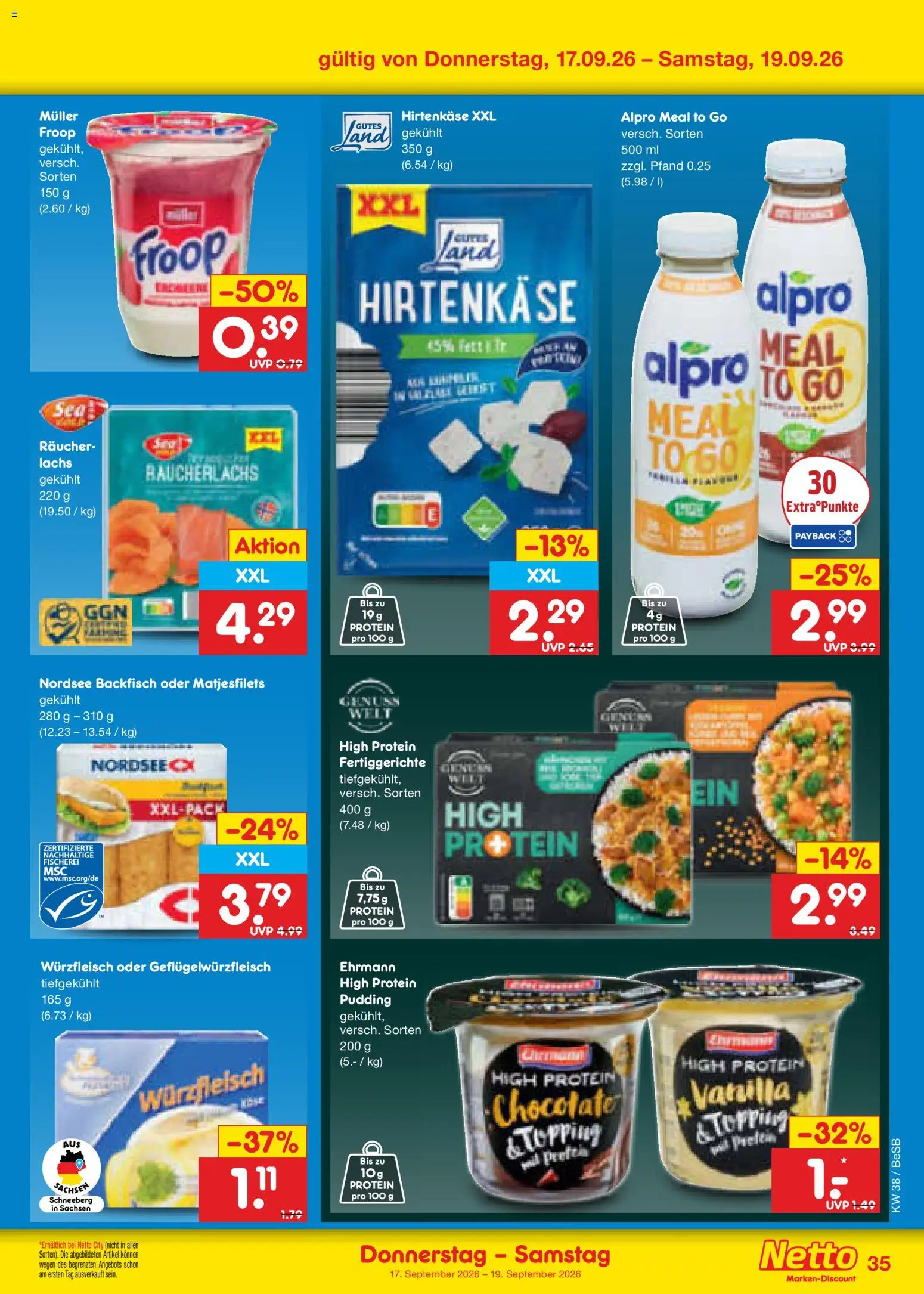 Netto Marken-Discount Prospekt – gültig ab 14.09.2026 | Seite: 49 | Produkte: Froop, Pudding, Räucherlachs, Fertiggerichte