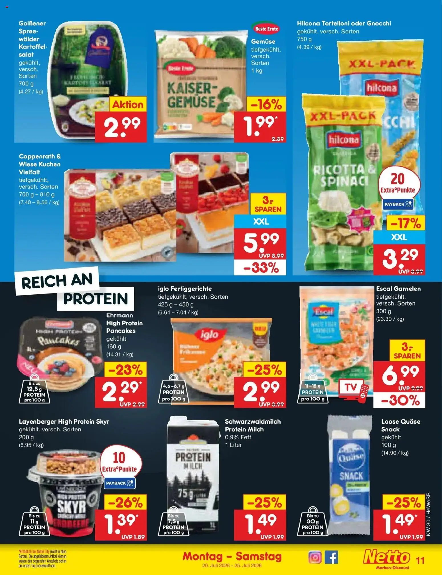 Netto Marken-Discount Prospekt Hamburg – gültig ab 20.07.2026 | Seite: 17 | Produkte: Milch, Skyr, Gemüse, Salat