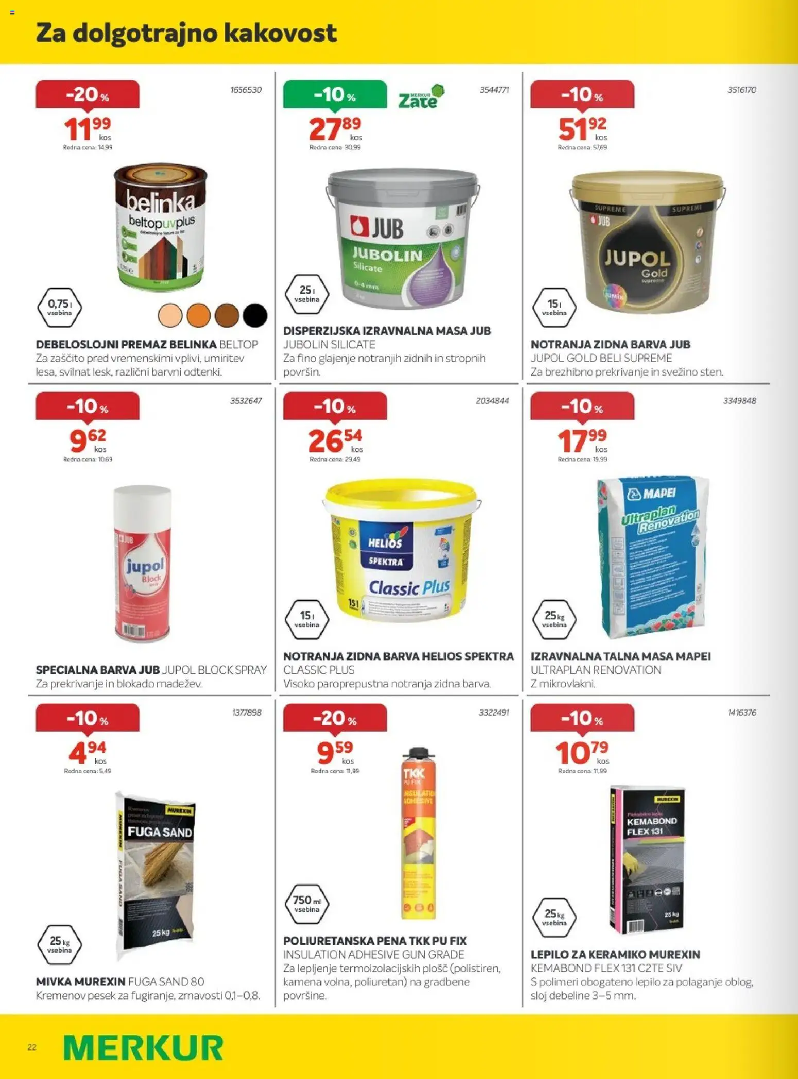 Novi Merkur katalog ponudbe – veljaven od 03.06.2026 | Stran: 22 | Izdelki: Lepilo, Barva
