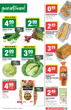 Pogląd oferty "Spar gazetka - Eurospar" - ważna od 03.06.2026 | Strona: 3 | Produkty: Wafle ryżowe, Botwinka, Bagietka, Ziemniaki