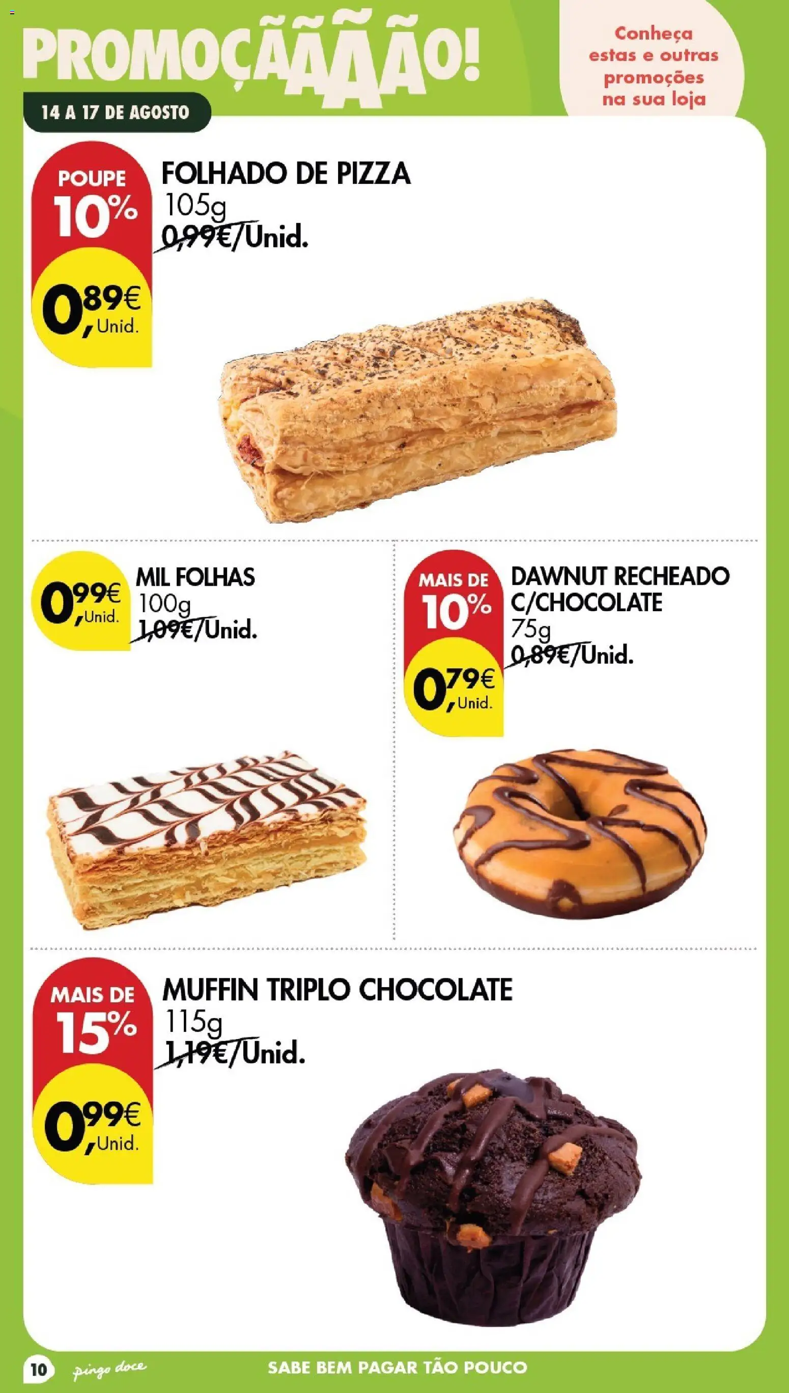 Pingo Doce Poupe este Fim de Semana │ válido de 14/08/2026 | Página: 10 | Produtos: Chocolate, Pizza