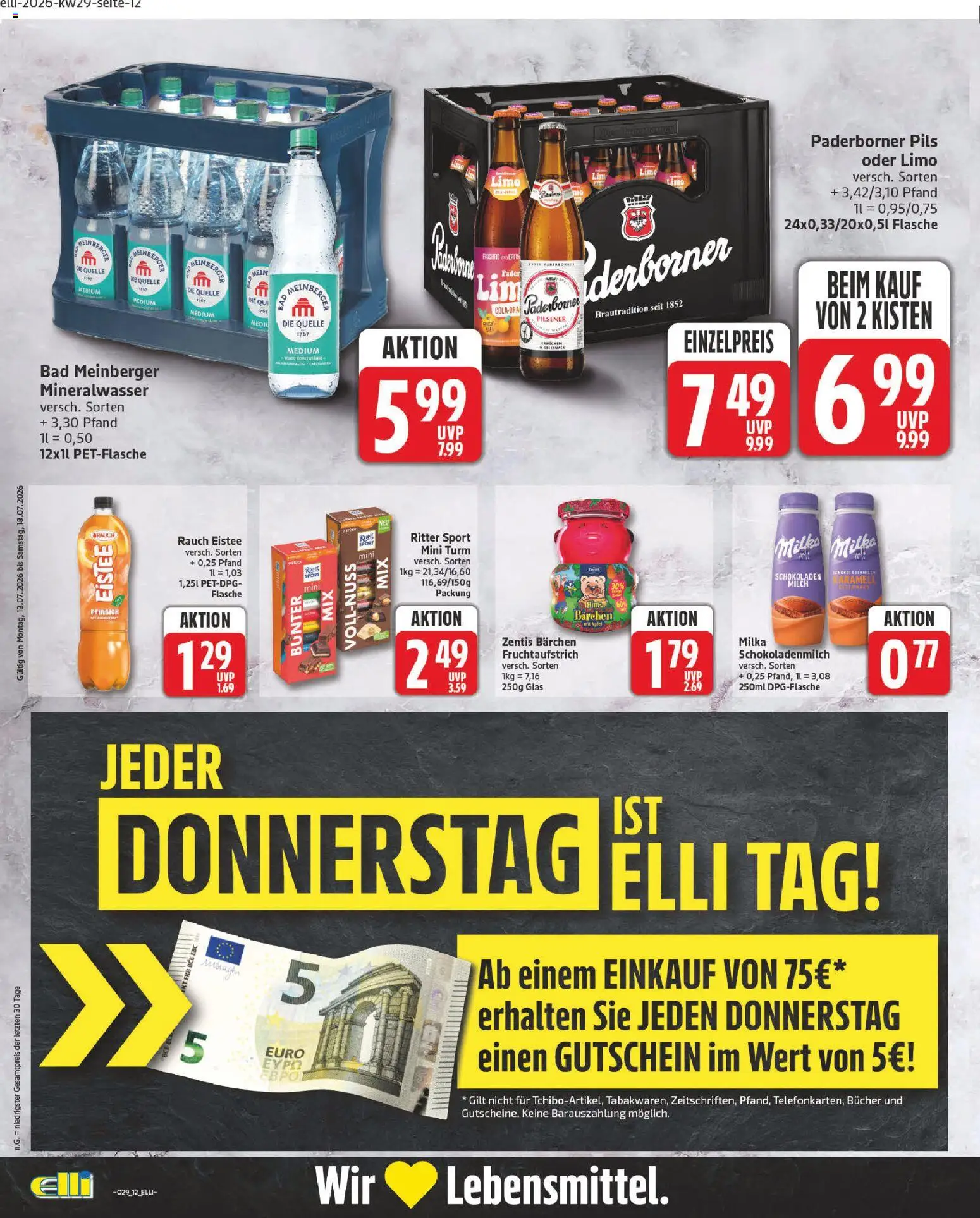 Elli Markt Prospekt – gültig ab 13.07.2026 | Seite: 12 | Produkte: Ritter sport, Bad, Milka, Pfirsich